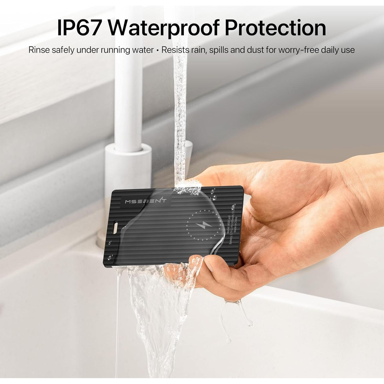 Rastreador de Tarjeta Slim MSEBENT, Carga Inalámbrica, IP67