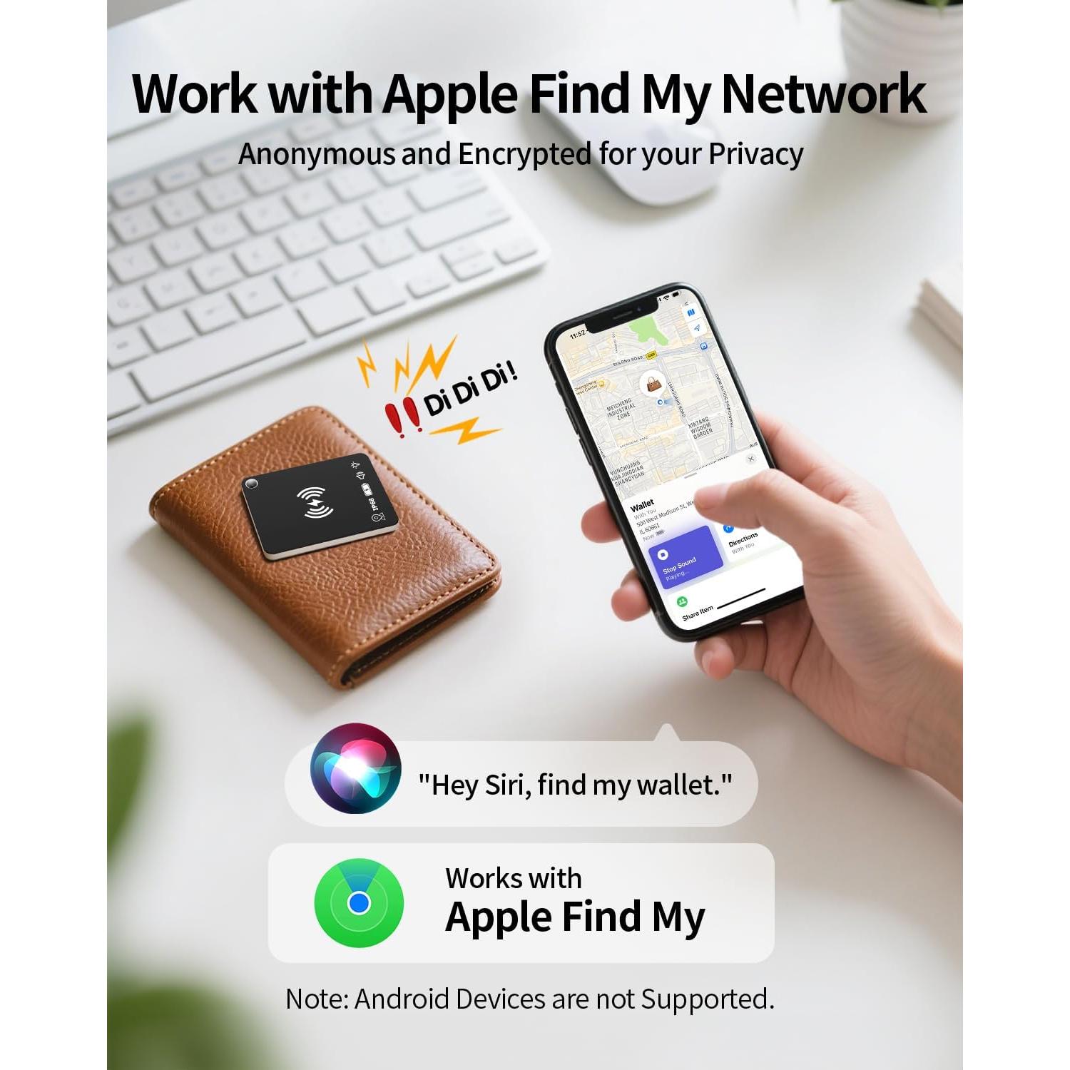 Localizador de Llaves FVJ con Apple Find My - Recargable Negro
