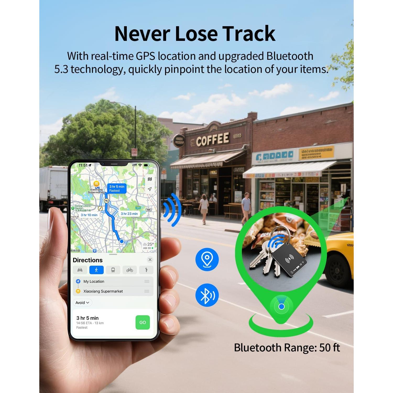 Localizador de Llaves FVJ con Apple Find My - Recargable Negro