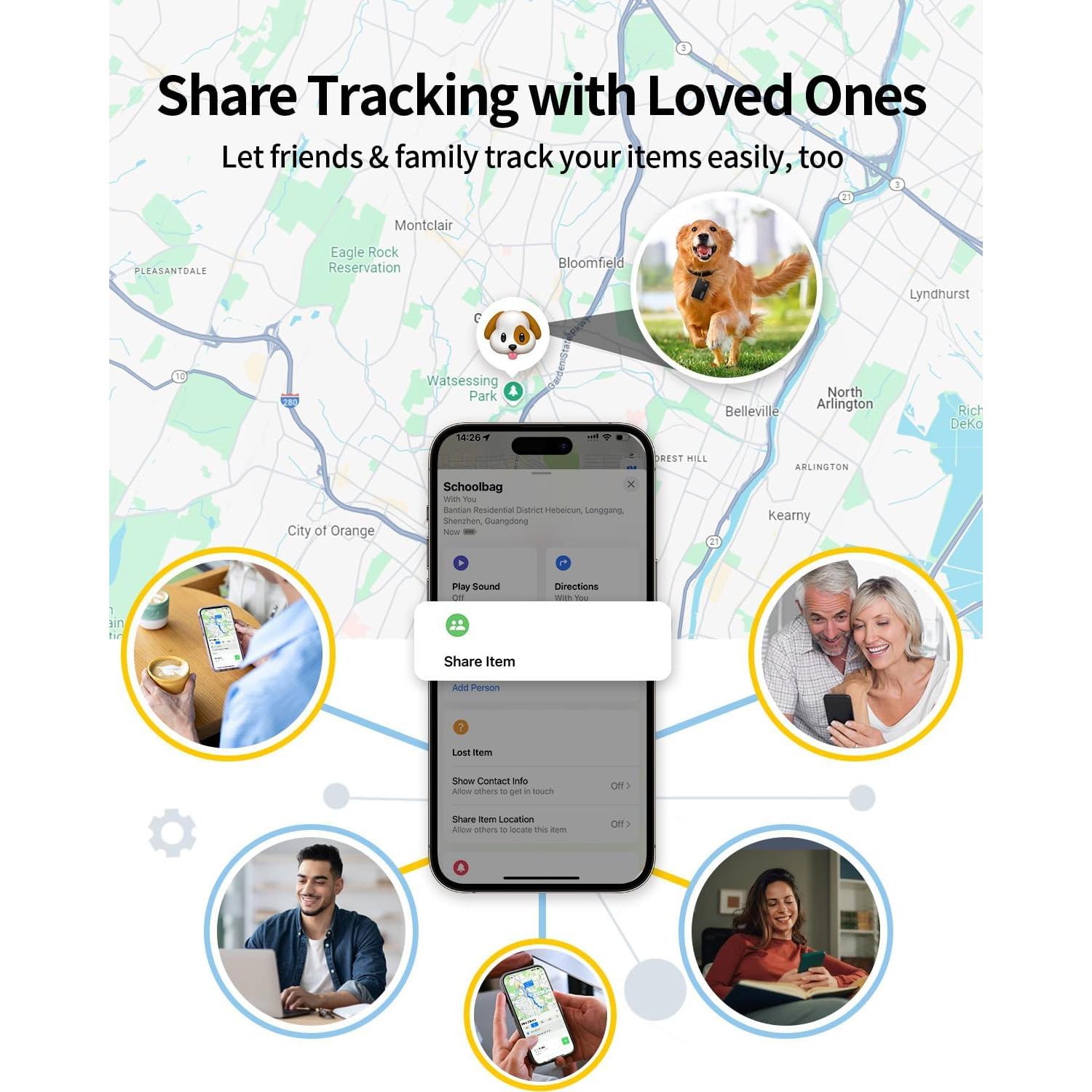 Localizador de Llaves FVJ con Apple Find My - Recargable Negro