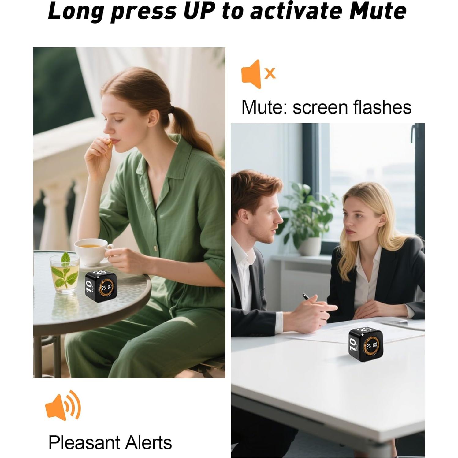 Temporizador Pomodoro WAFHX Cubo Digital 4 Modos 5-50 Minutos