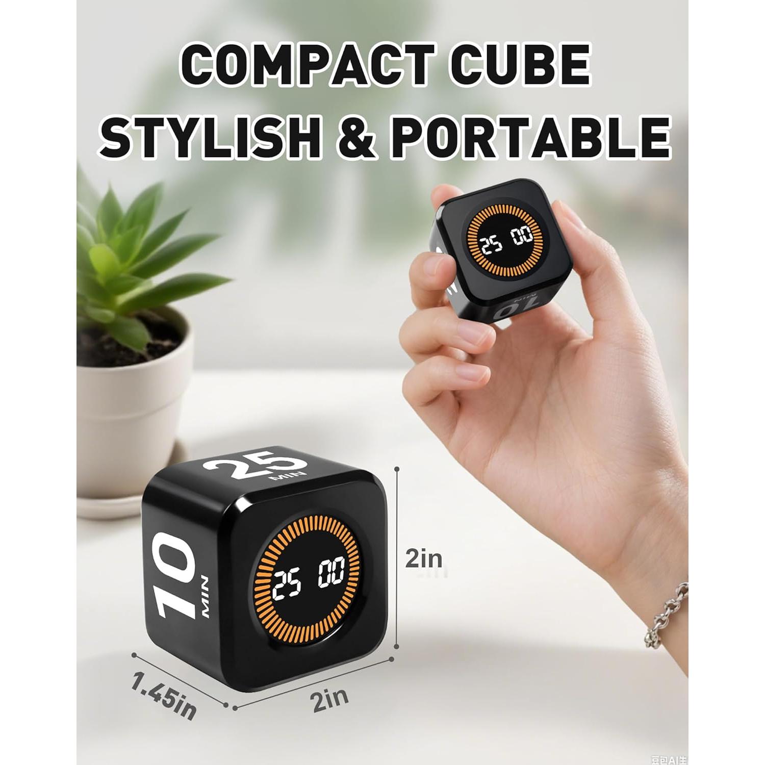 Temporizador Pomodoro WAFHX Cubo Digital 4 Modos 5-50 Minutos