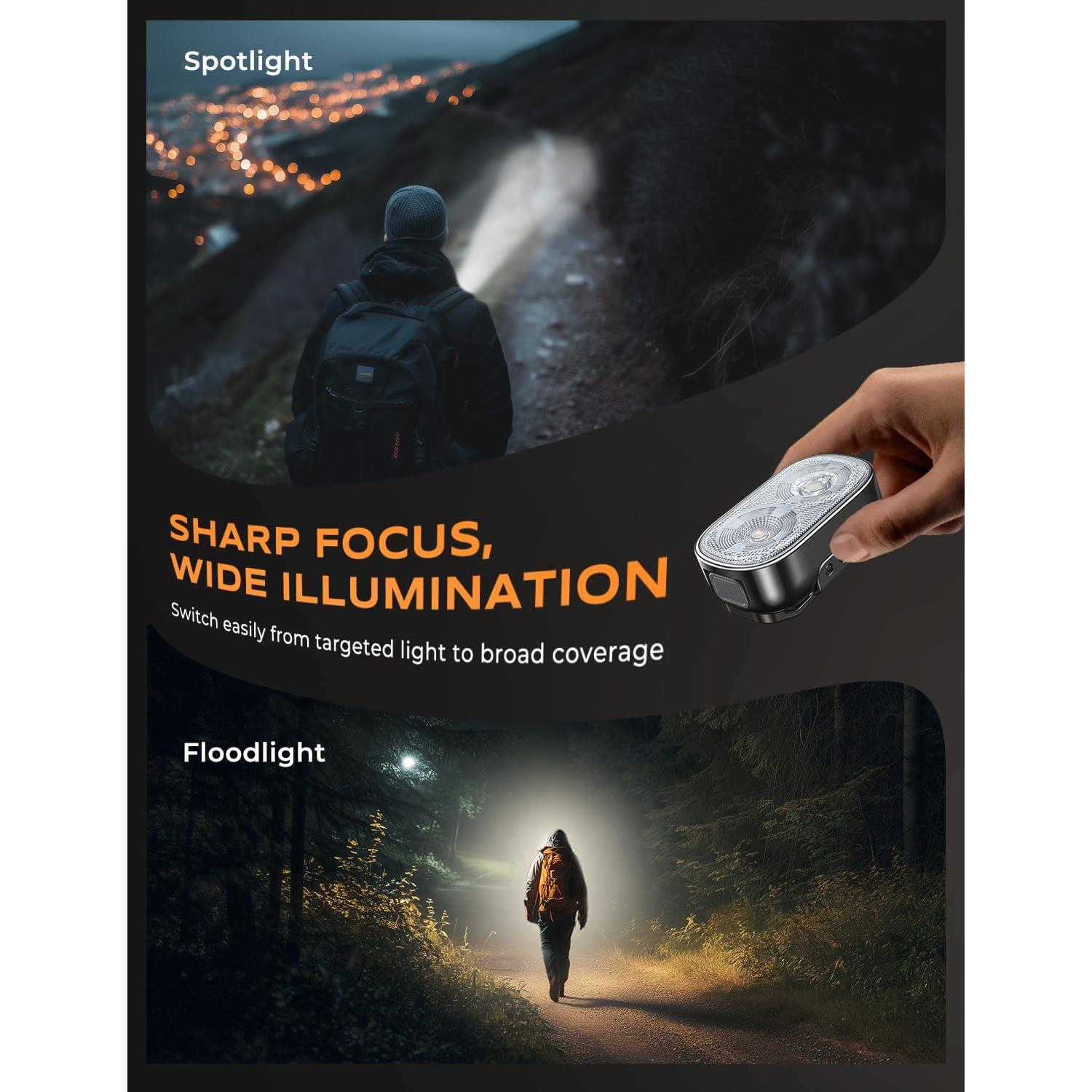 Linterna Clip-on Zewdov X20 500LM Recargable IP65 10 Modos