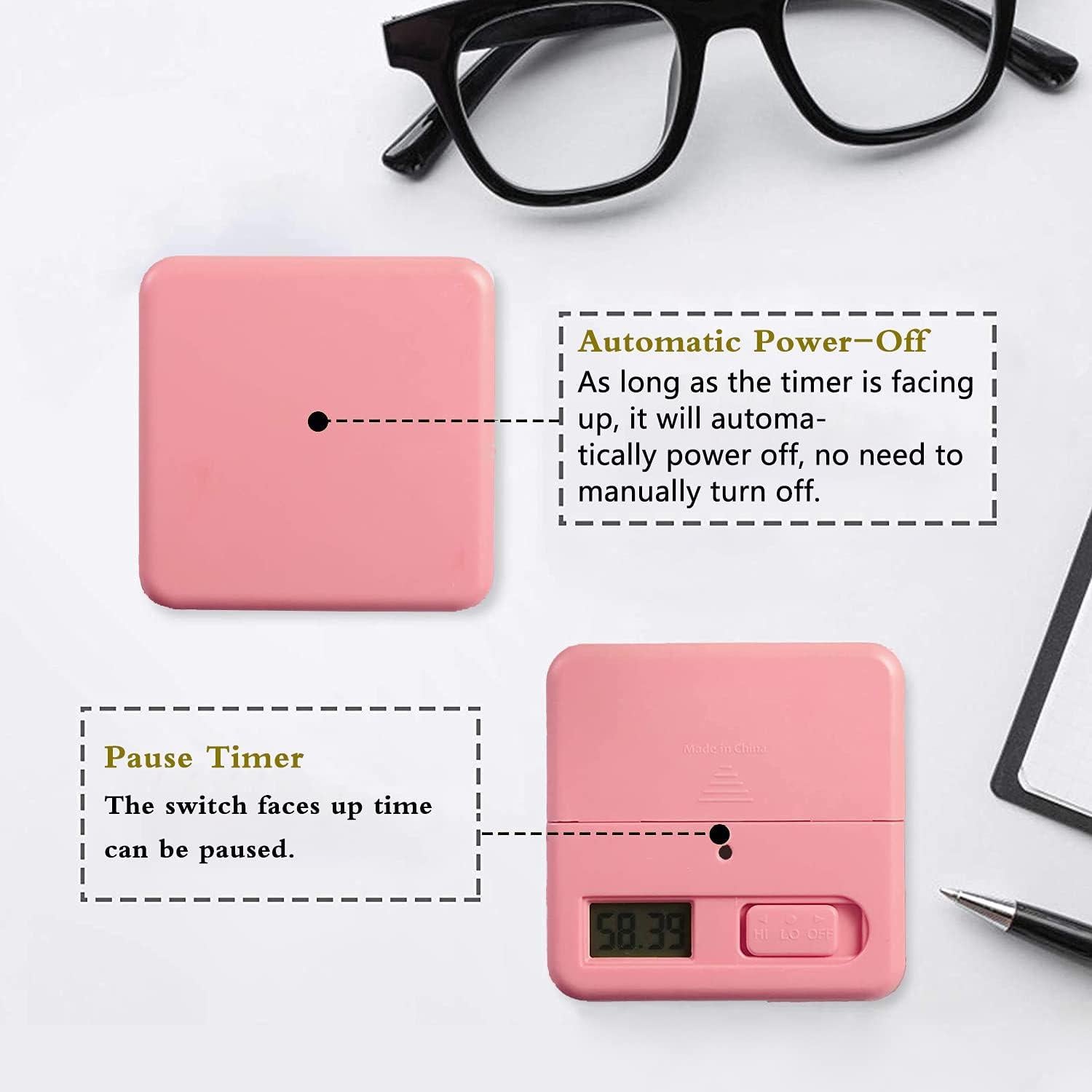 Temporizador Cubo DQDEDIAN Rosa con Sensor de Gravedad 15-60 Min