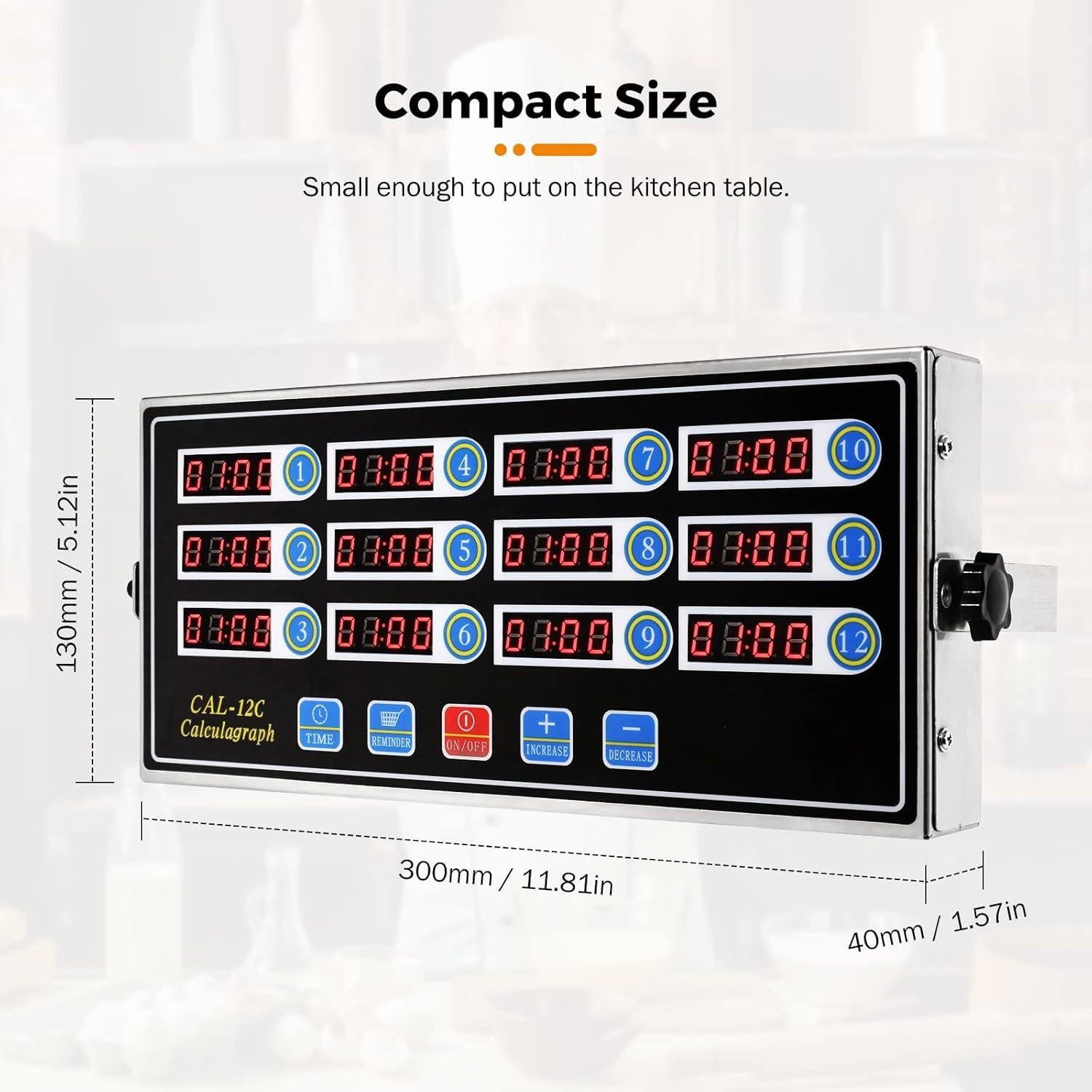 Temporizador Digital de Cocina BEAMNOVA 12 Canales Acero Inoxidable