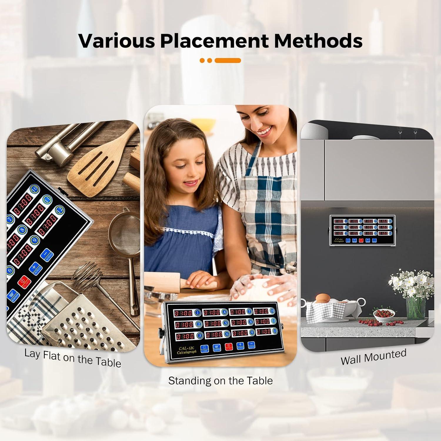 Temporizador Digital de Cocina BEAMNOVA 12 Canales Acero Inoxidable