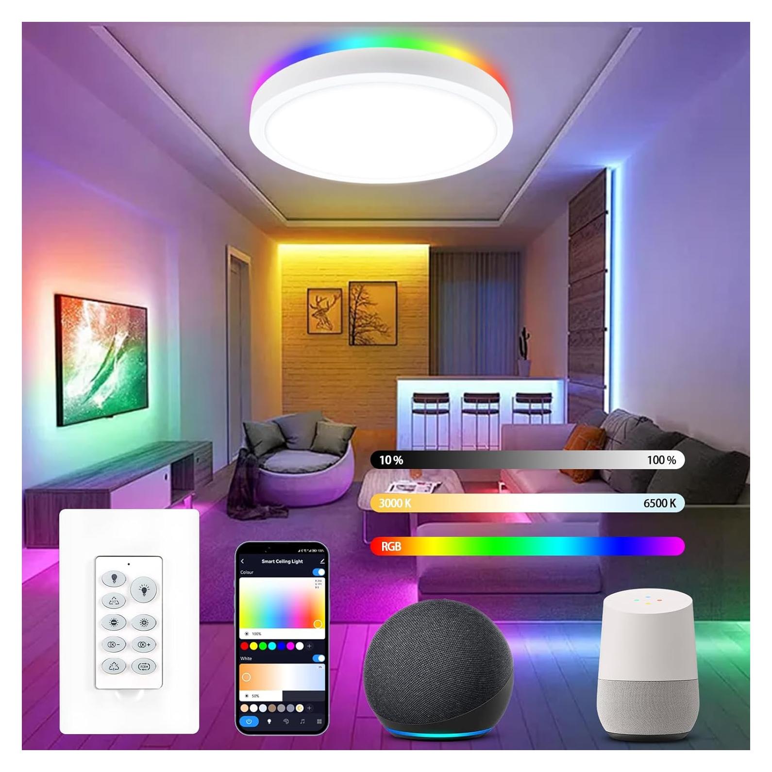 Luz de Techo LED Empotrada RGB Greenbell 30cm Regulable