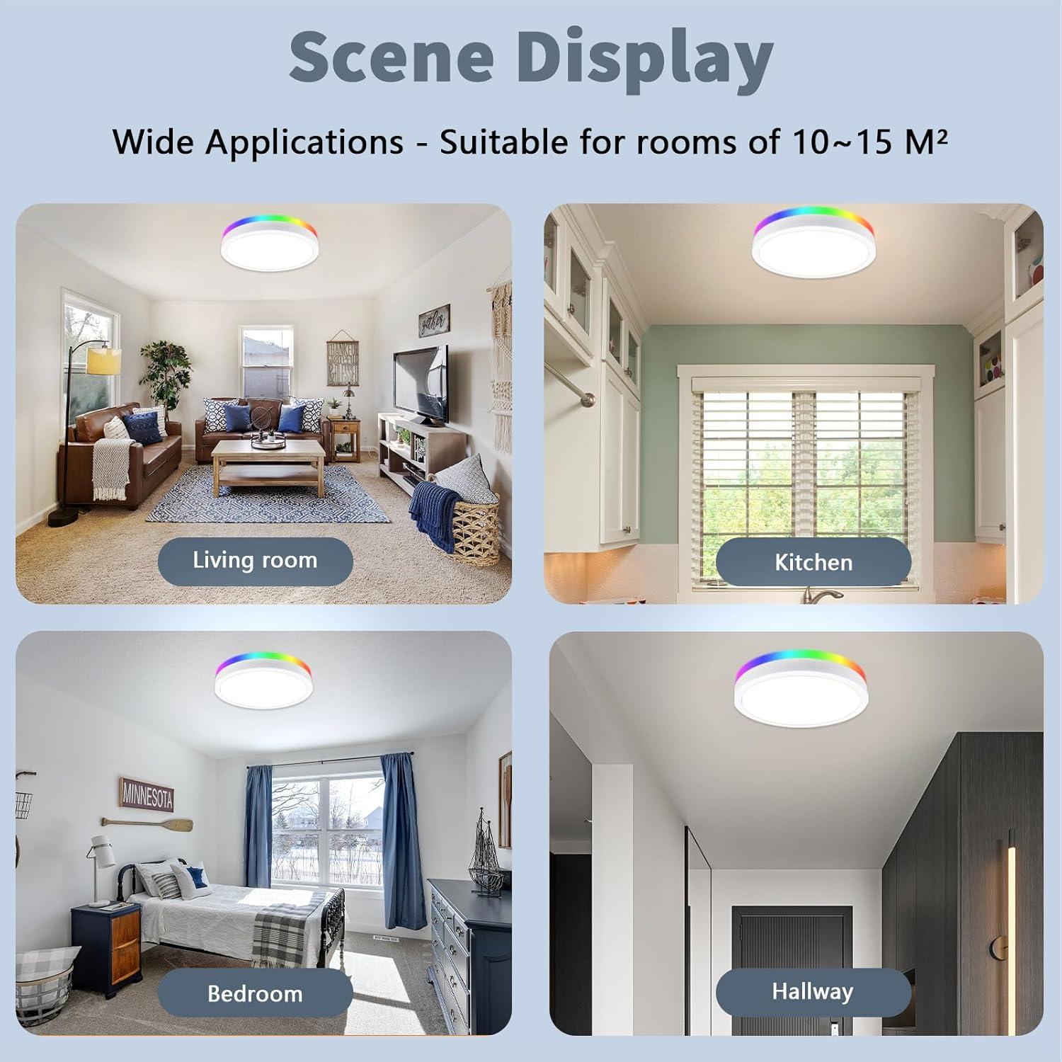 Luz de Techo LED Empotrada RGB Greenbell 30cm Regulable