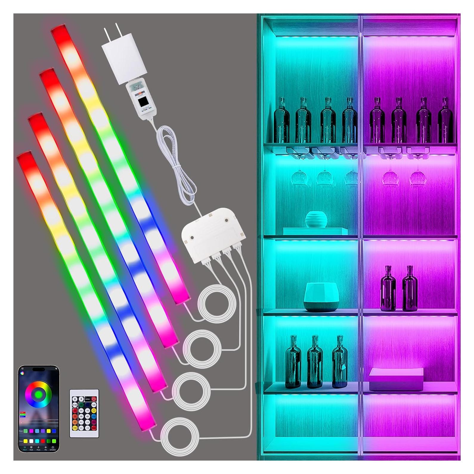 Luces de Estantería RGB JUSJUBR - 4 Barras LED 30 cm