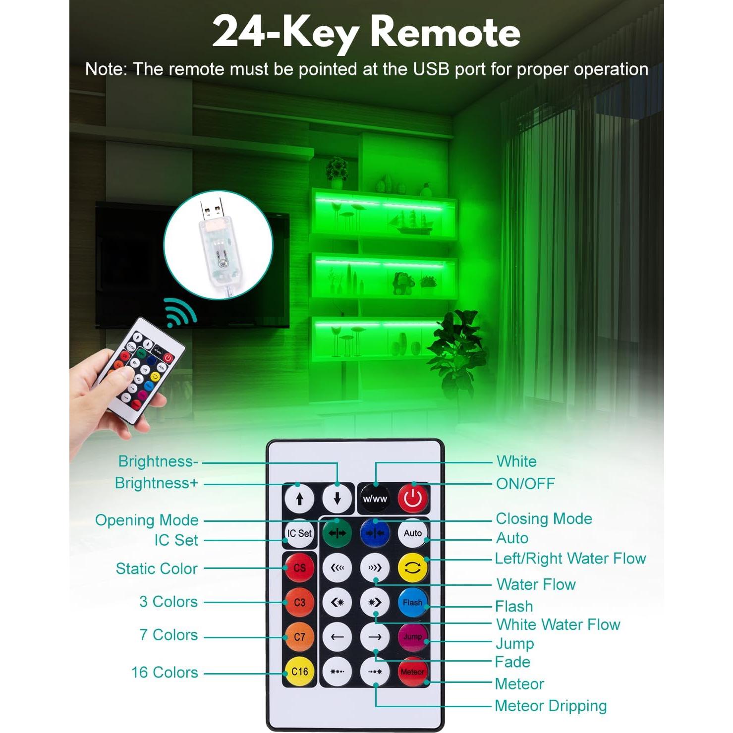 Luces de Estantería RGB JUSJUBR - 4 Barras LED 30 cm