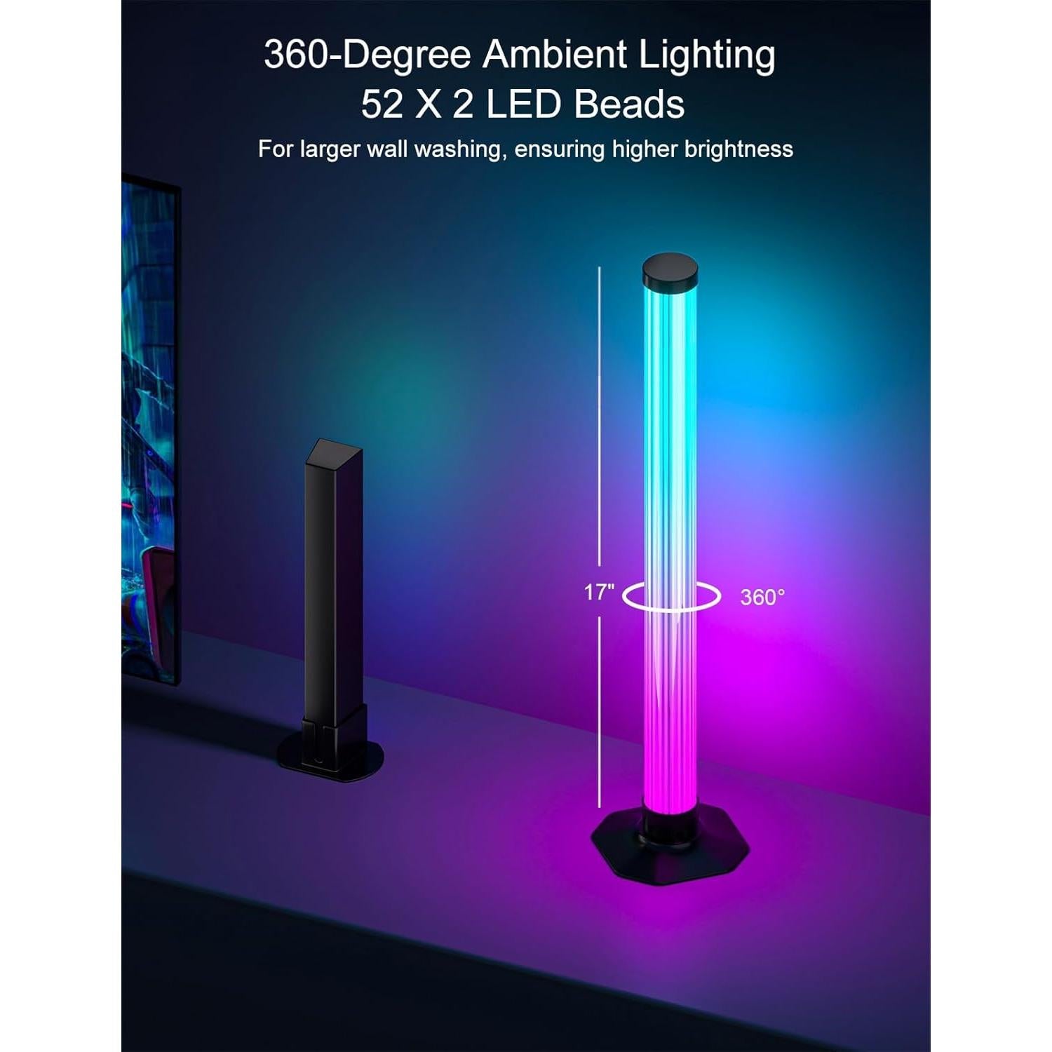 Barra de Luz LED RGB Eastfine 43 cm 360 Grados Control APP