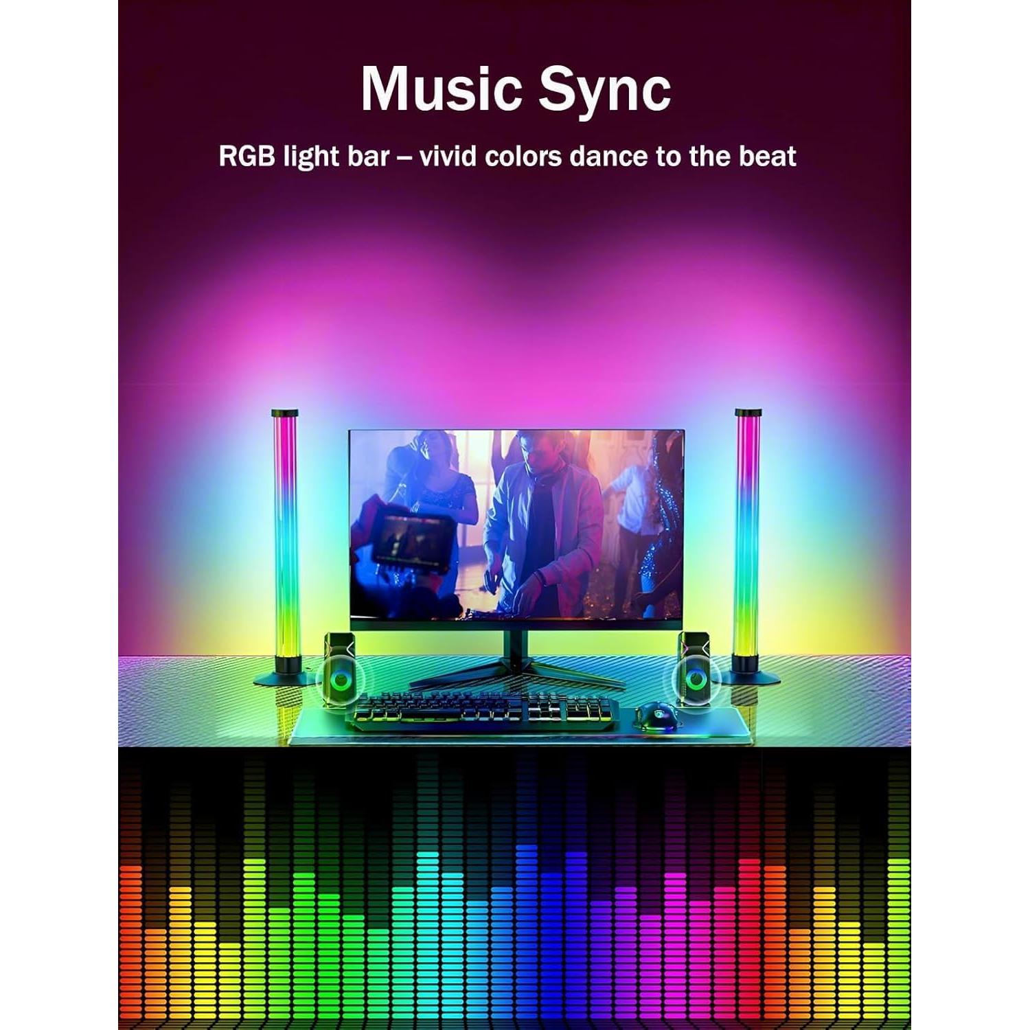 Barra de Luz LED RGB Eastfine 43 cm 360 Grados Control APP