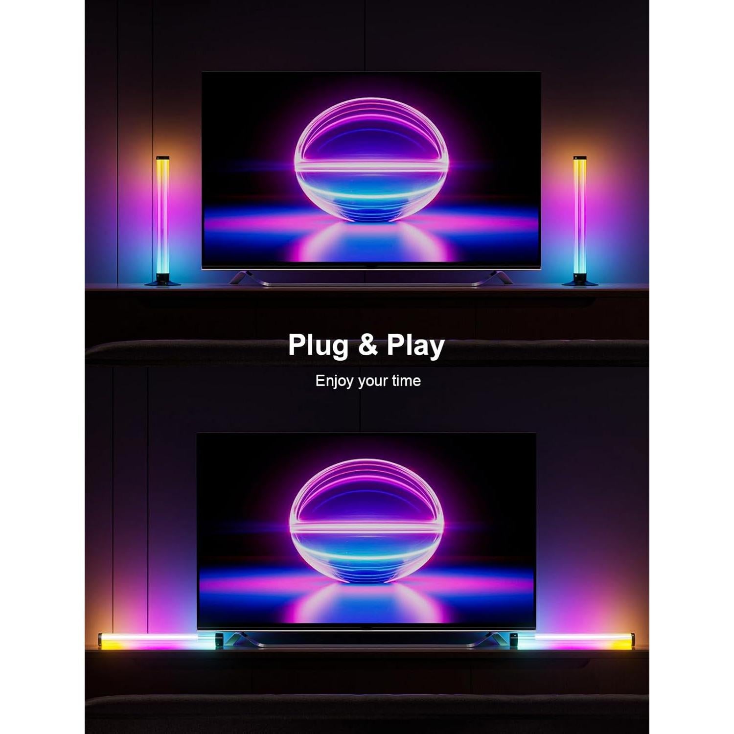 Barra de Luz LED RGB Eastfine 43 cm 360 Grados Control APP