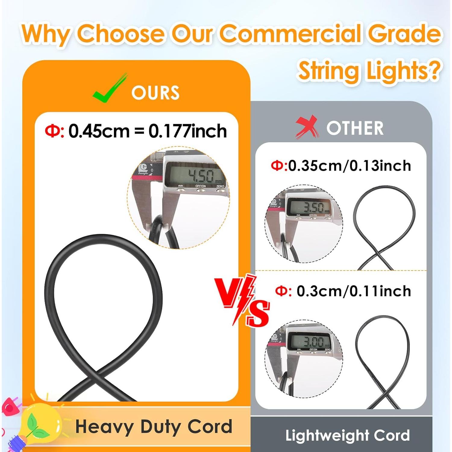 Luces de Cuerda LED Mlambert 29,26m RGB 35 Bombillas Negro