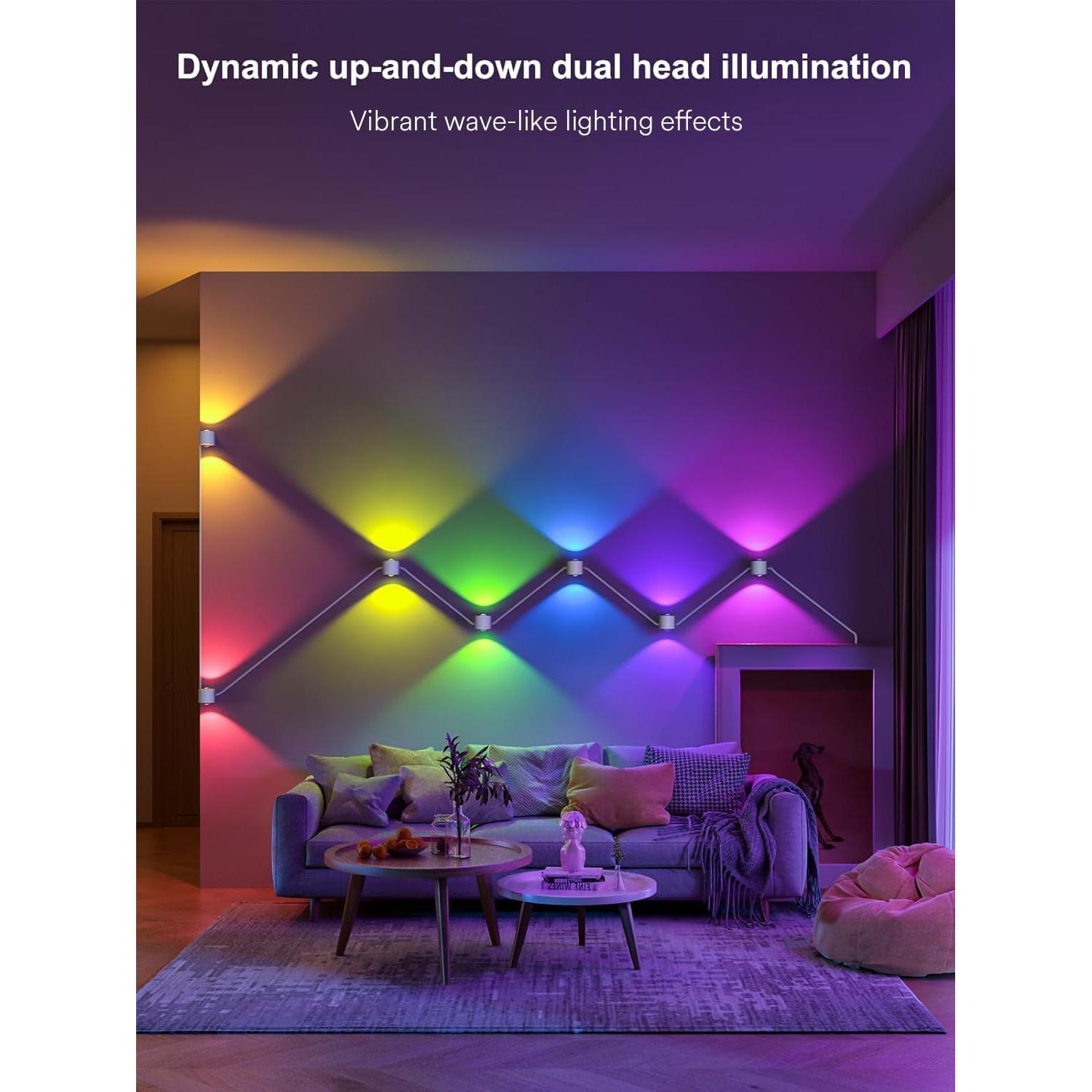Apliques de Pared Inteligentes GRACEGLIDE RGB 7 Unidades