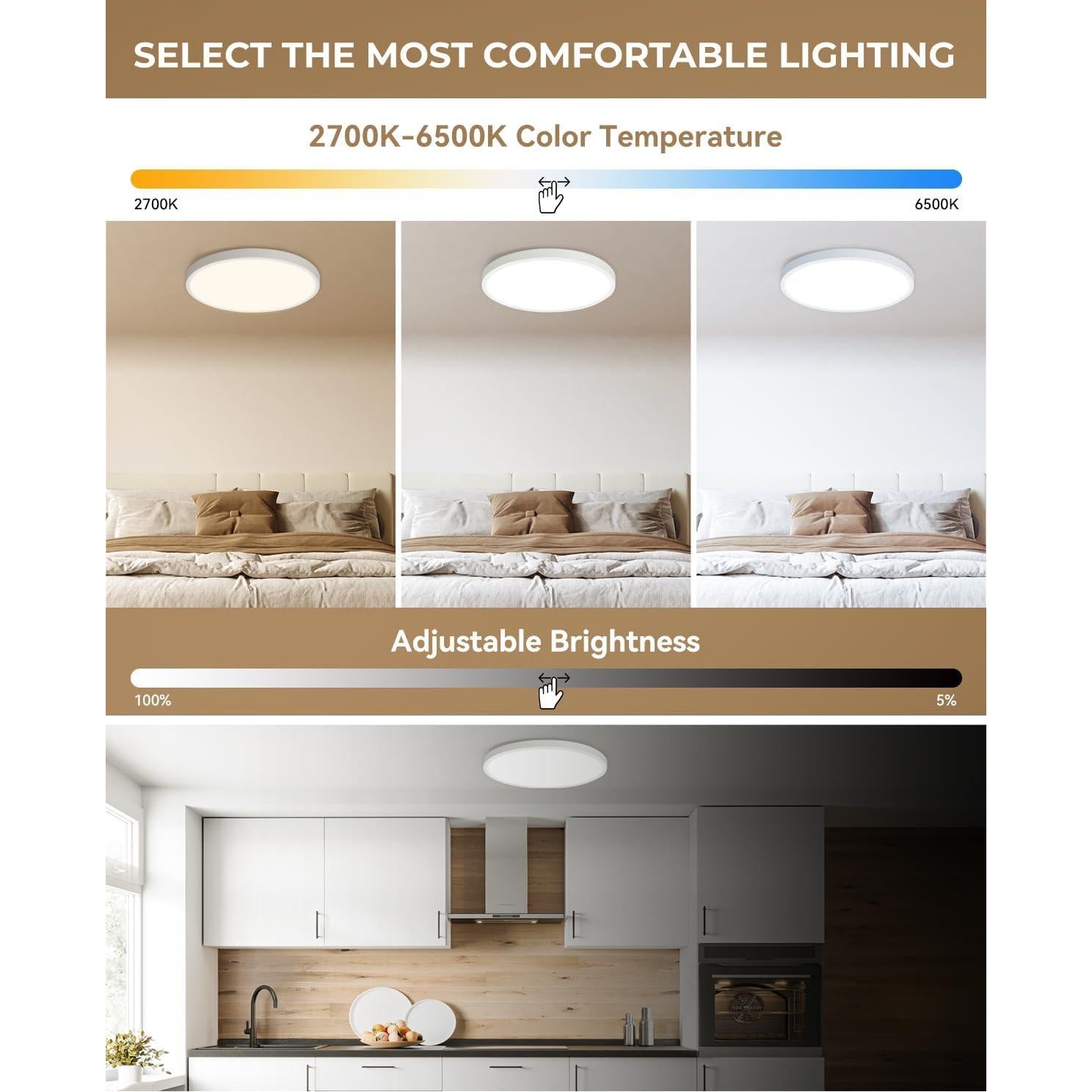 Luz de Techo LED Empotrada 30 cm SUNLINKCO RGB+IC 2400LM