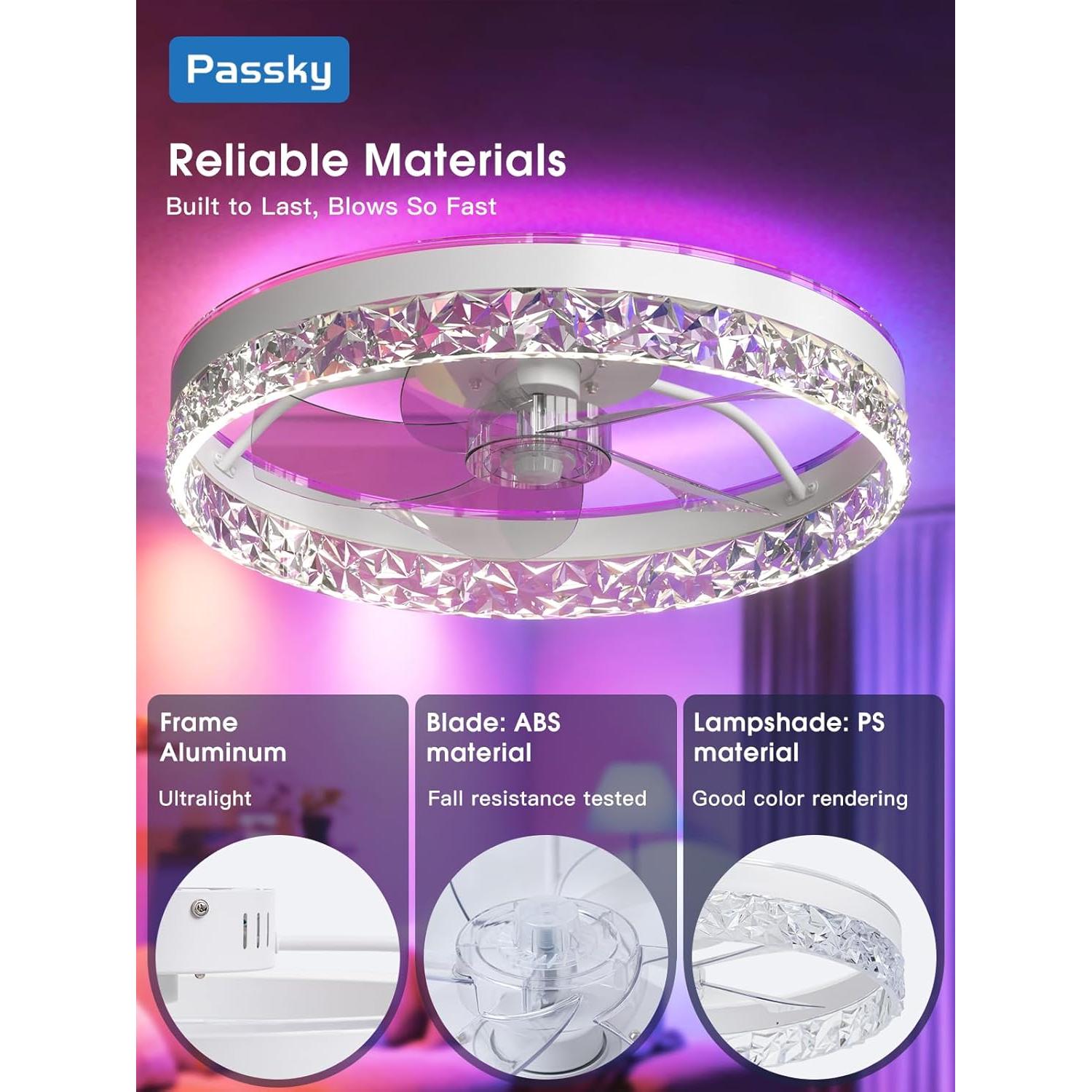 Ventilador de Techo Flush Mount Passky NFM0201082 RGB 50.8cm