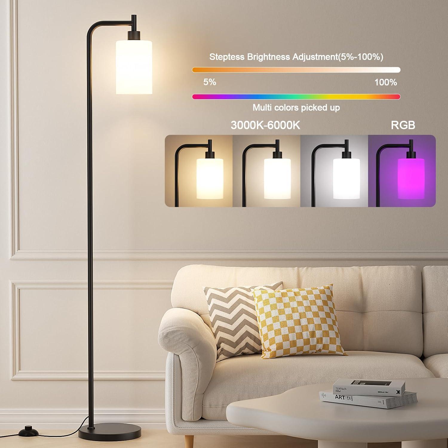 Lámpara de Piso RGB Ziisee Regulable 164 cm Control Remoto