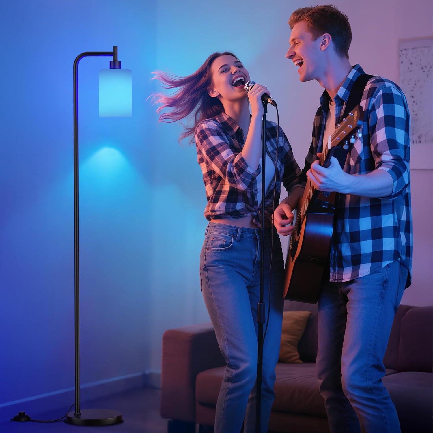 Lámpara de Piso RGB Ziisee Regulable 164 cm Control Remoto