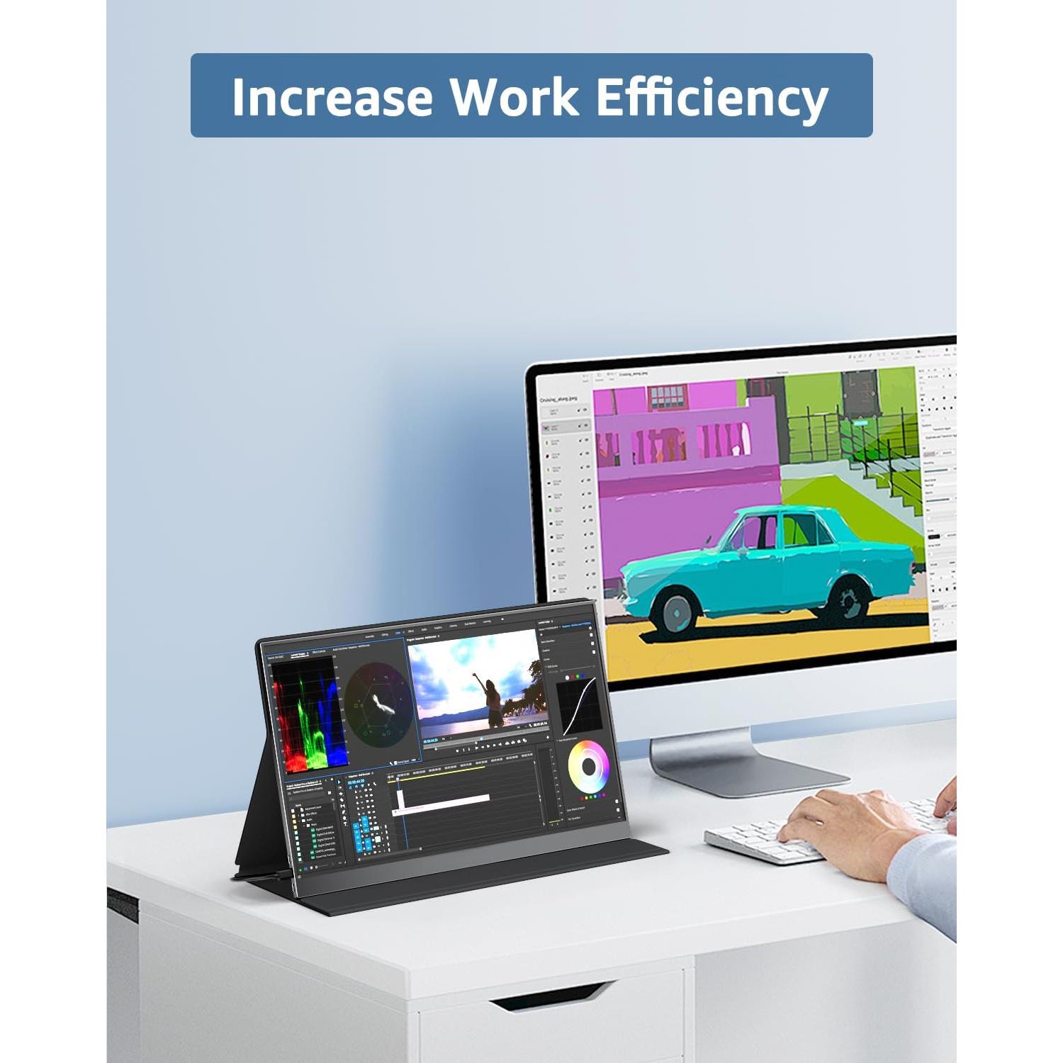 Monitor Portátil Yodoit 15.6" FHD IPS USB-C Altavoces