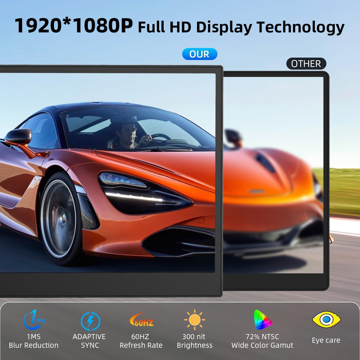 Extensor de Pantalla Doble BreezyLife S8 14" FHD 1080P USB-C/HDMI