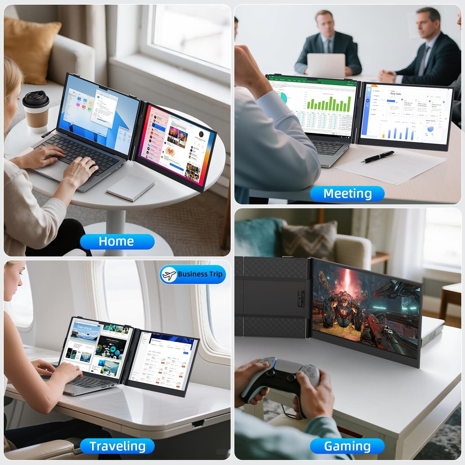 Extensor de Pantalla Doble BreezyLife S8 14" FHD 1080P USB-C/HDMI