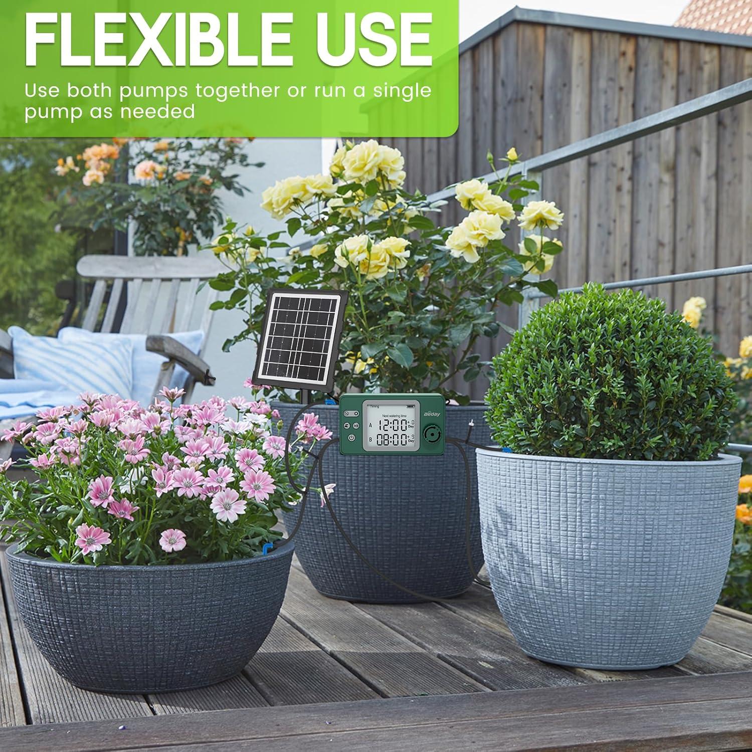 Kit de Riego Solar Automático Beday IC-207-GN para 20 Plantas