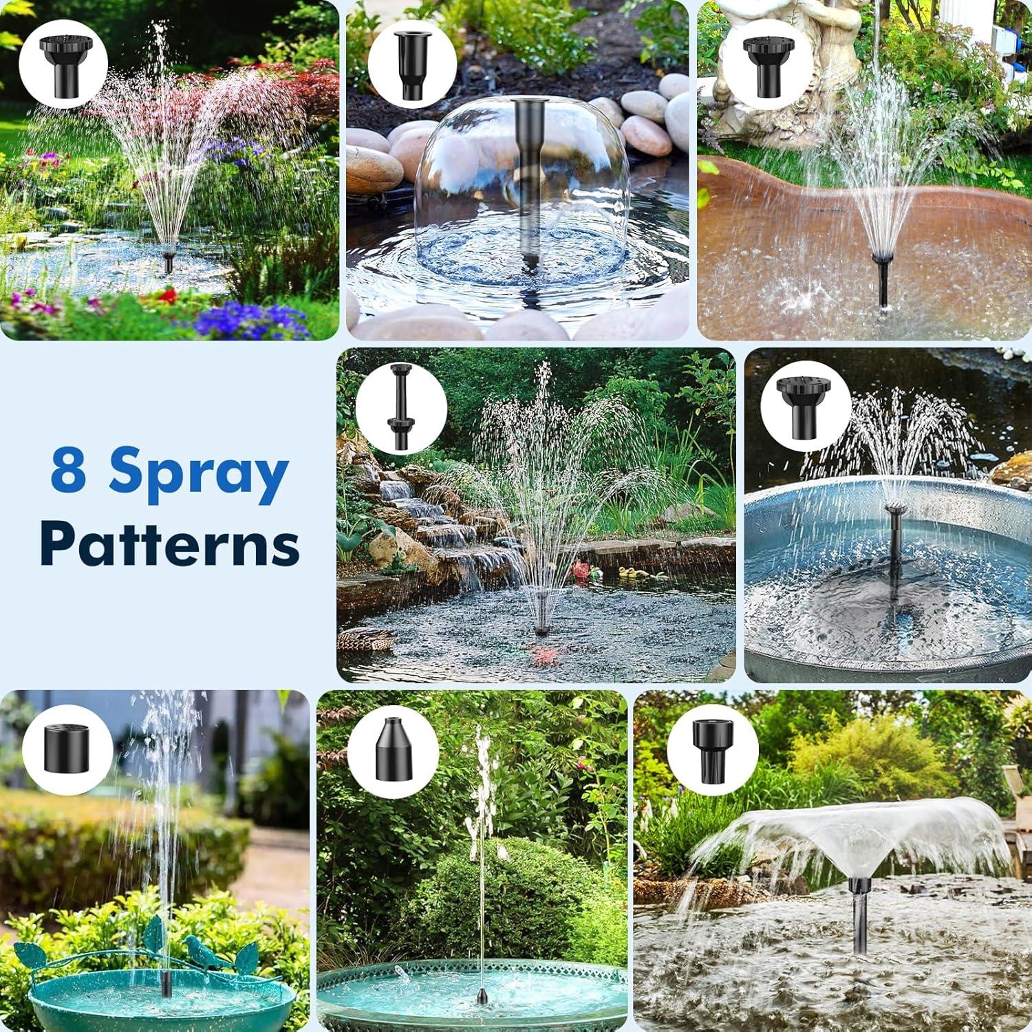 Bomba de Fuente Solar POPOSOAP 8W con Kit de Filtro para Estanque