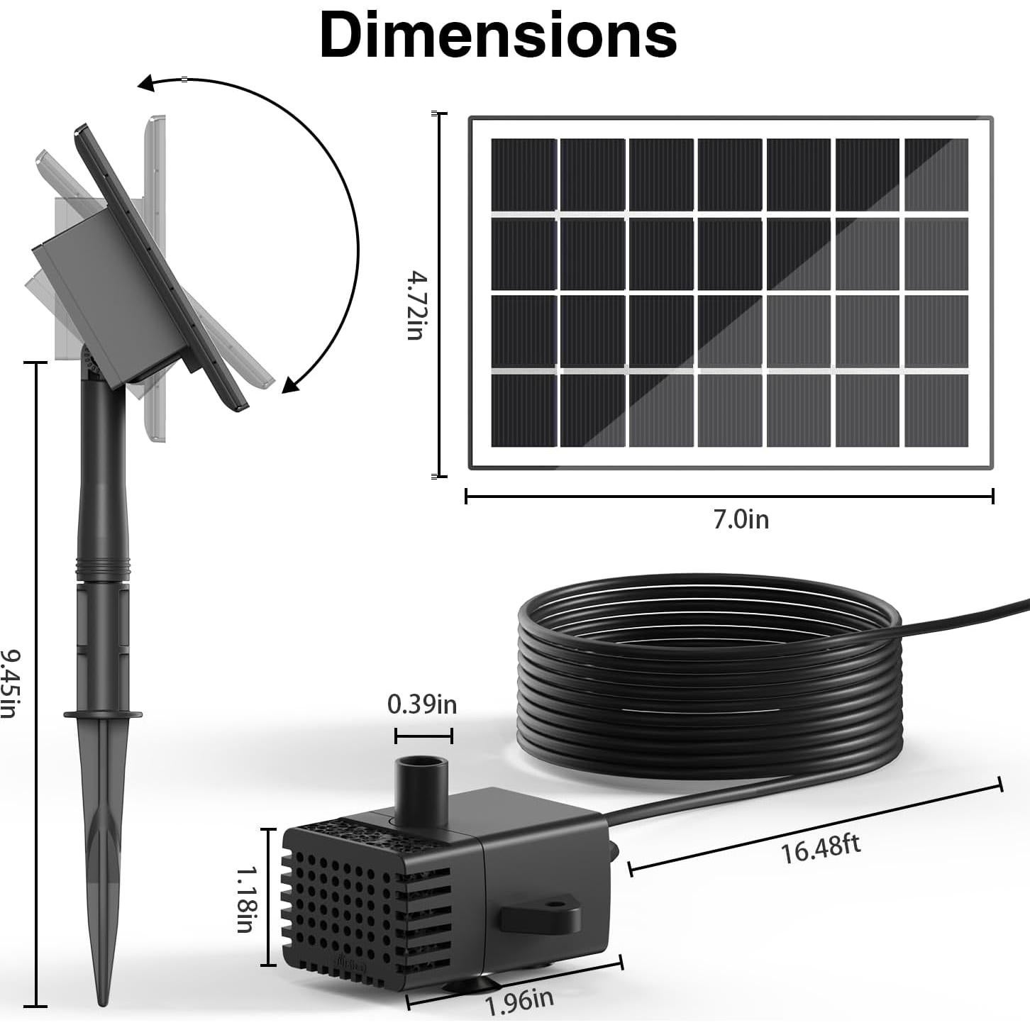Kit de Fuente Solar JuTai 3.5W con Batería 2000mAh para Jardín