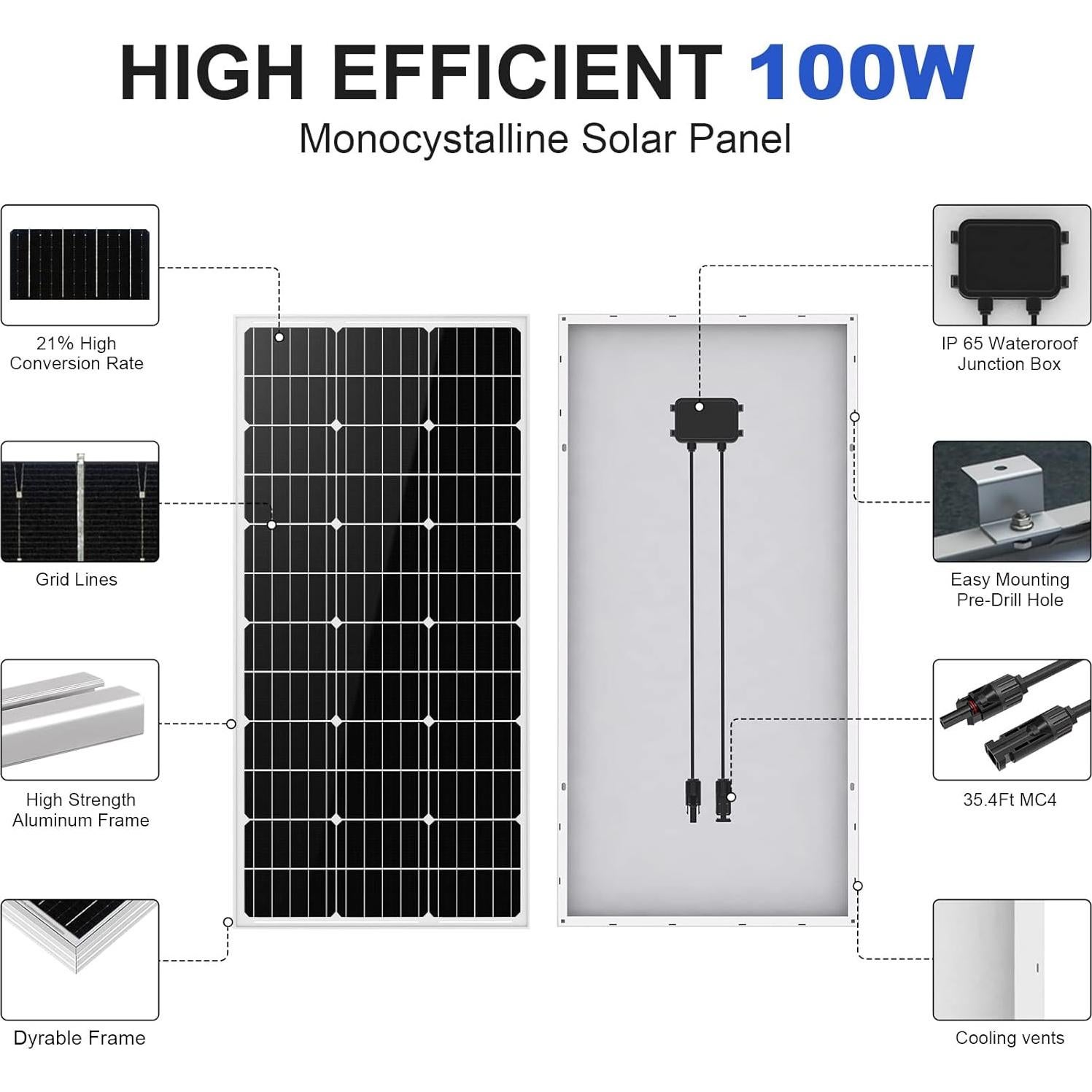 Kit de Bomba de Agua Solar 12V ECO-WORTHY 200W para Riego