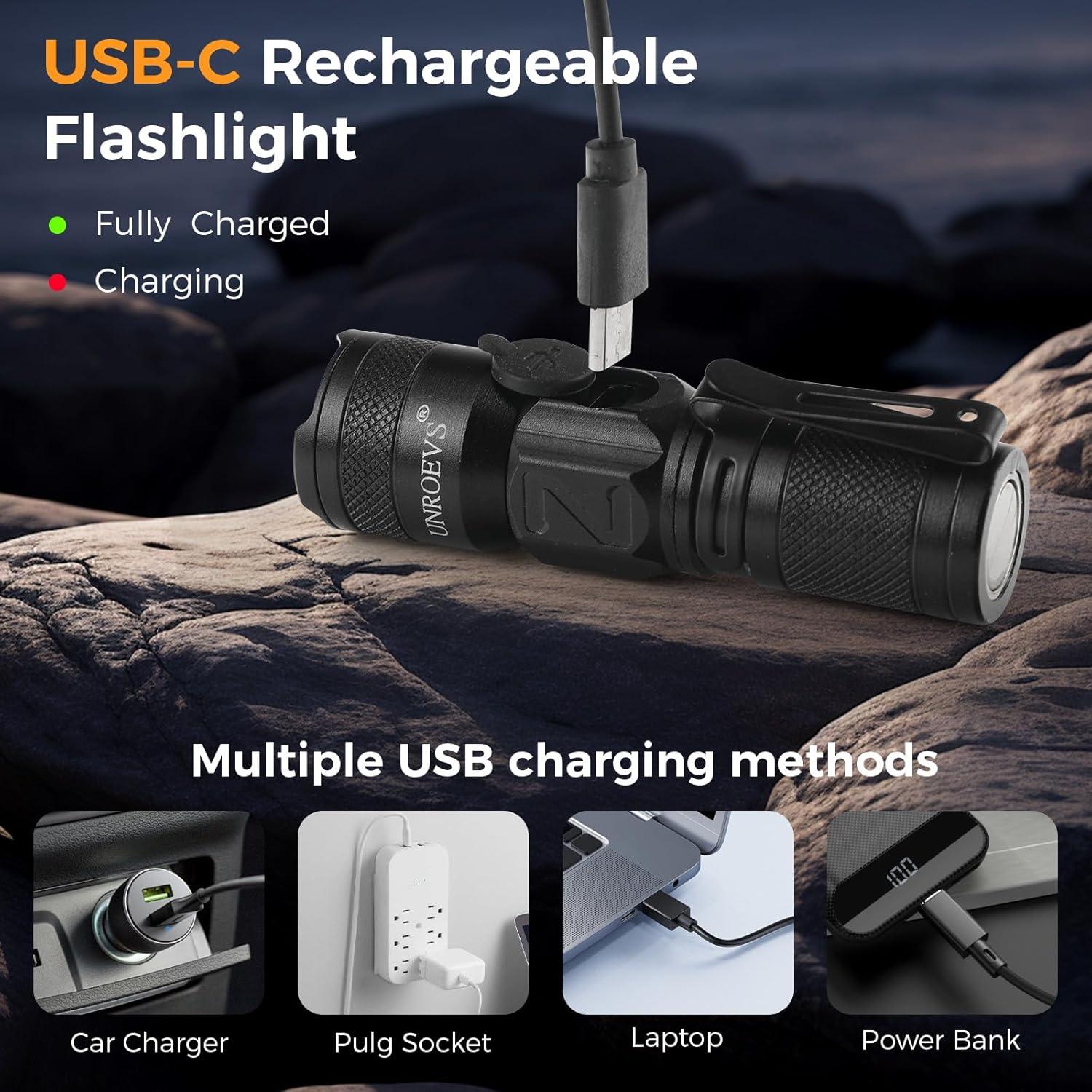 Linterna Mini Recargable UNROEVS XC06 1200 Lúmenes LED Compacta