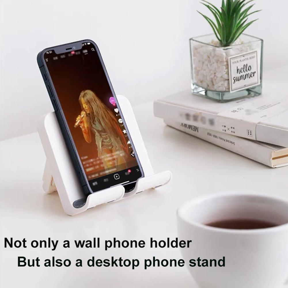 Soporte de teléfono y tableta OOLYCIO autoadhesivo blanco