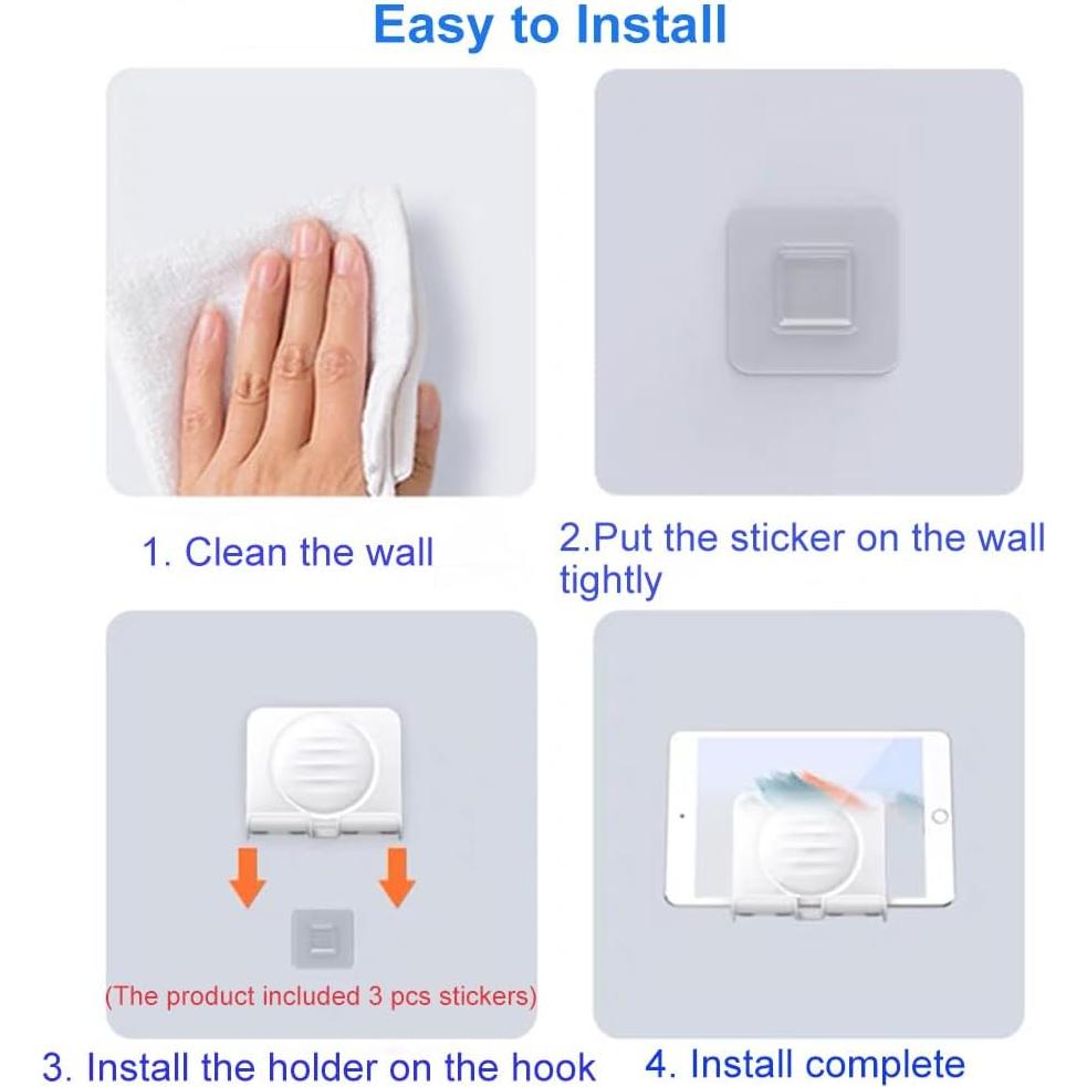 Soporte de teléfono y tableta OOLYCIO autoadhesivo blanco