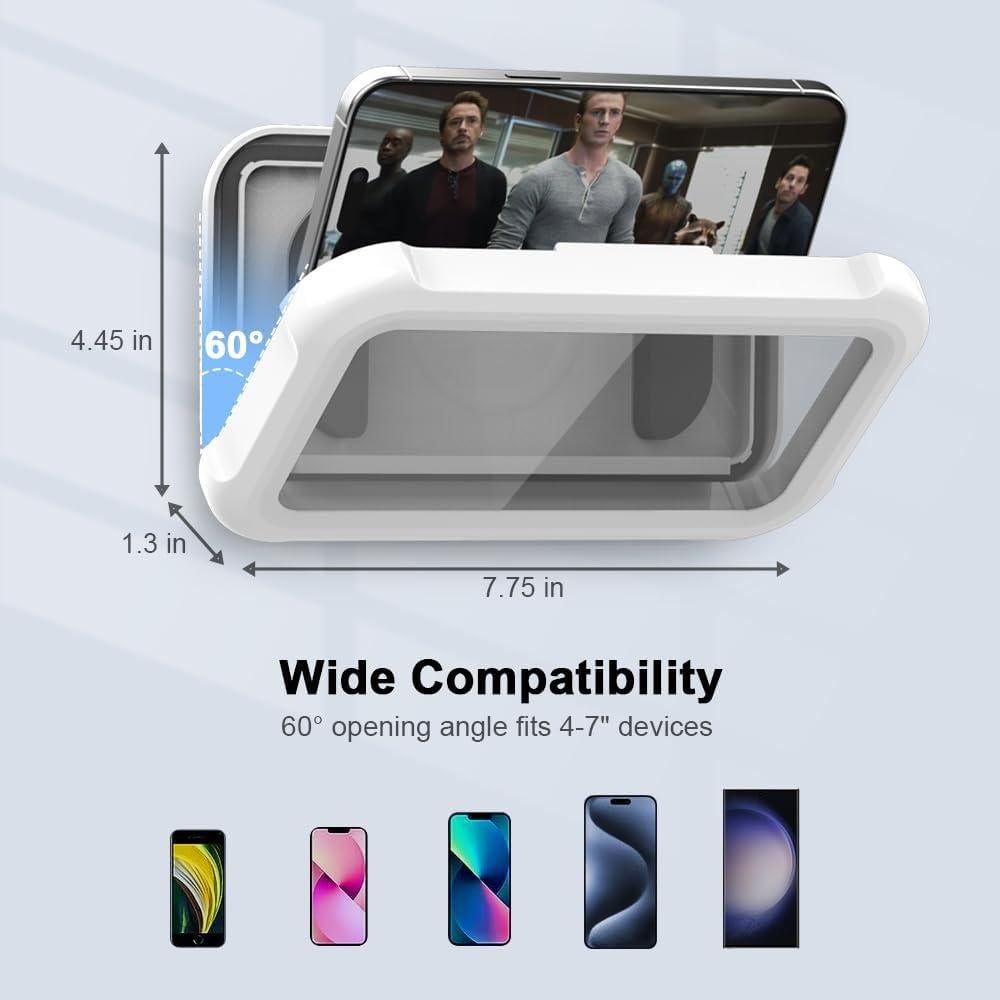 Soporte de teléfono impermeable Cymtkbr para ducha 7" blanco