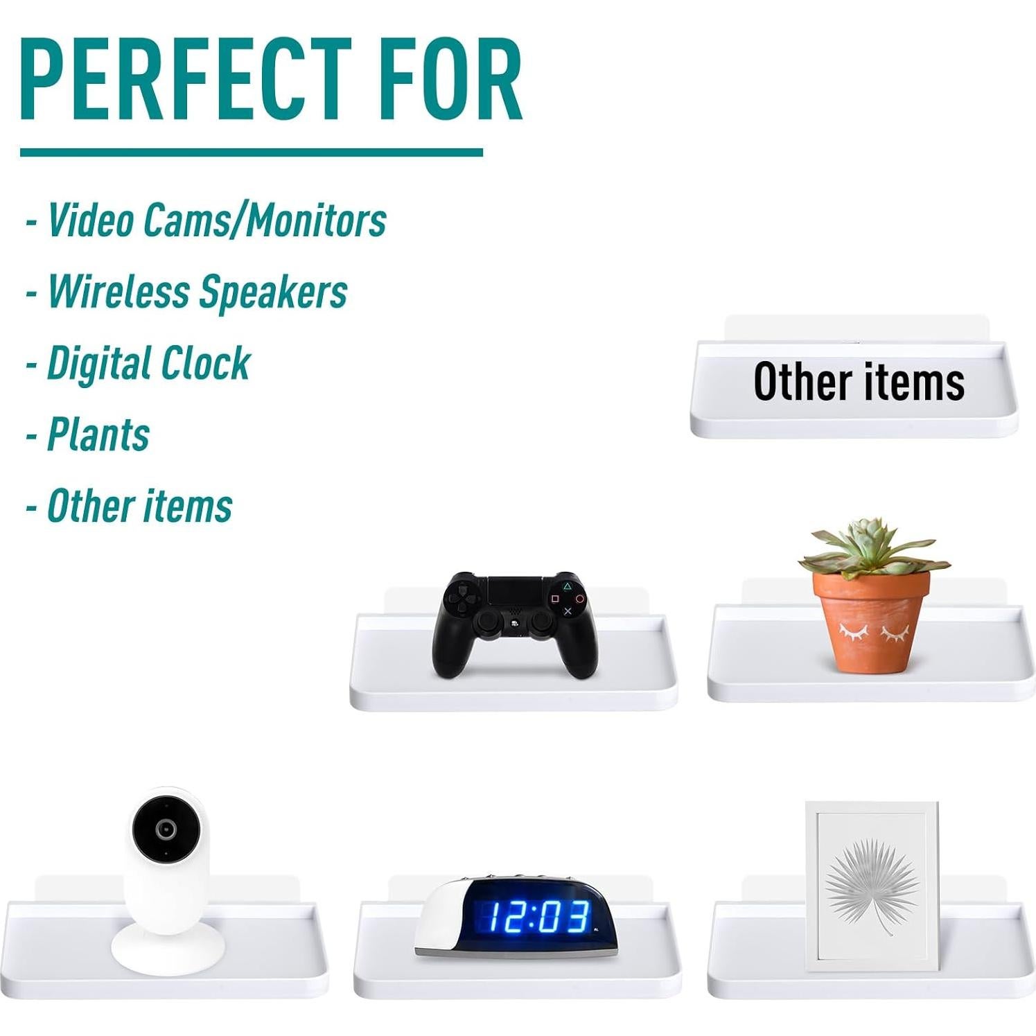 Soporte de Teléfono de Pared Adhesivo Chunful - 2 Piezas Blanco