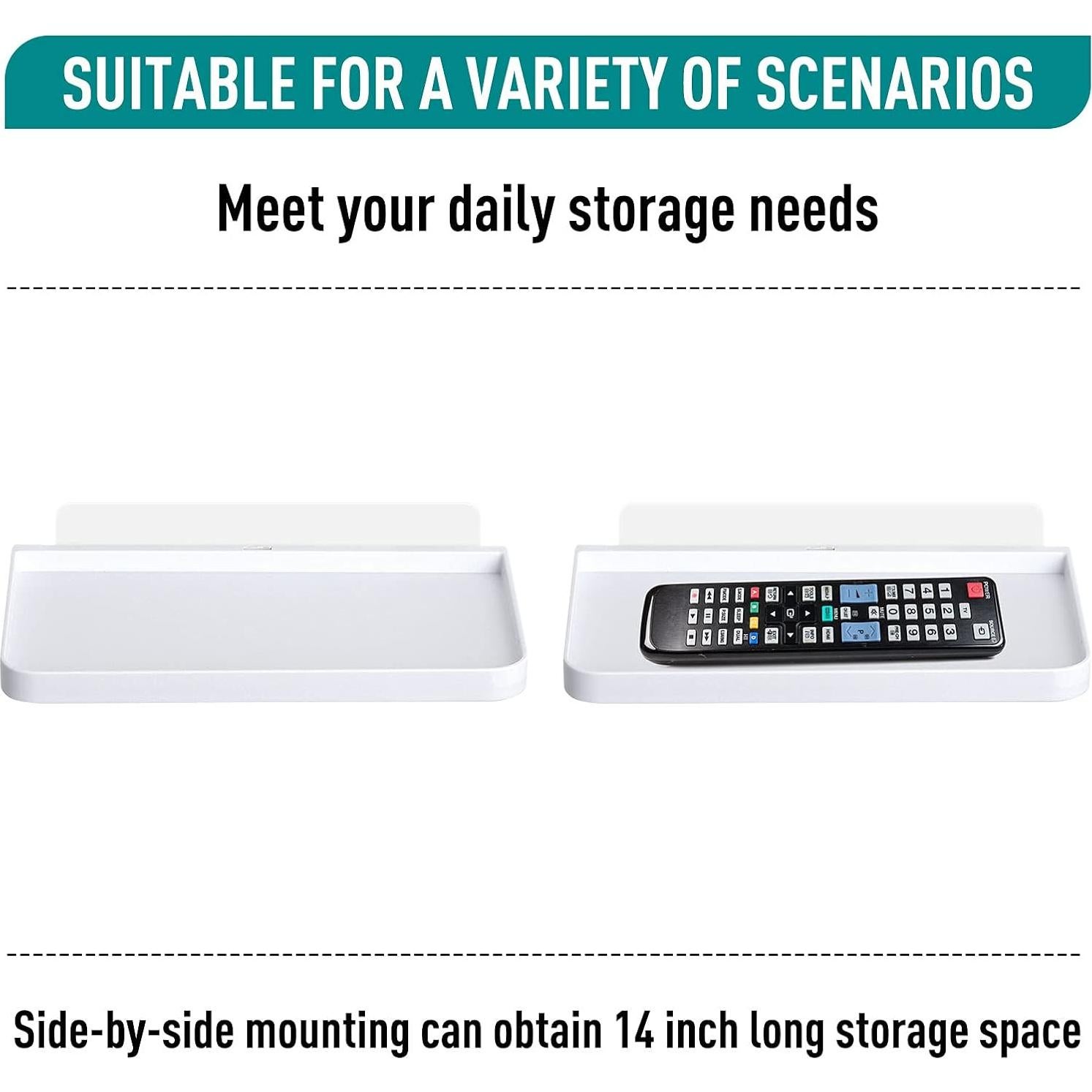 Soporte de Teléfono de Pared Adhesivo Chunful - 2 Piezas Blanco