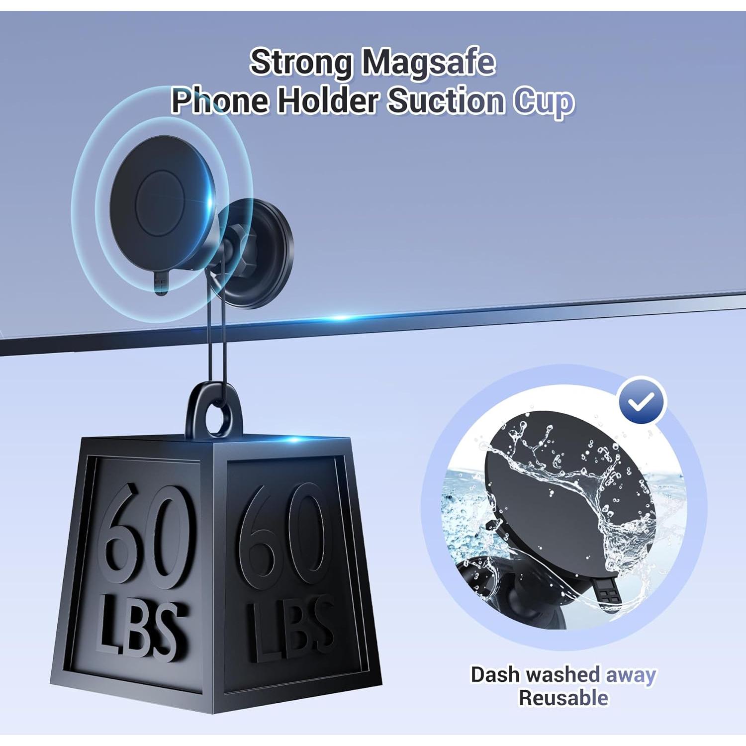 Soporte para Teléfono Magnético PROfezzion con Ventosa 70mm - Blanco