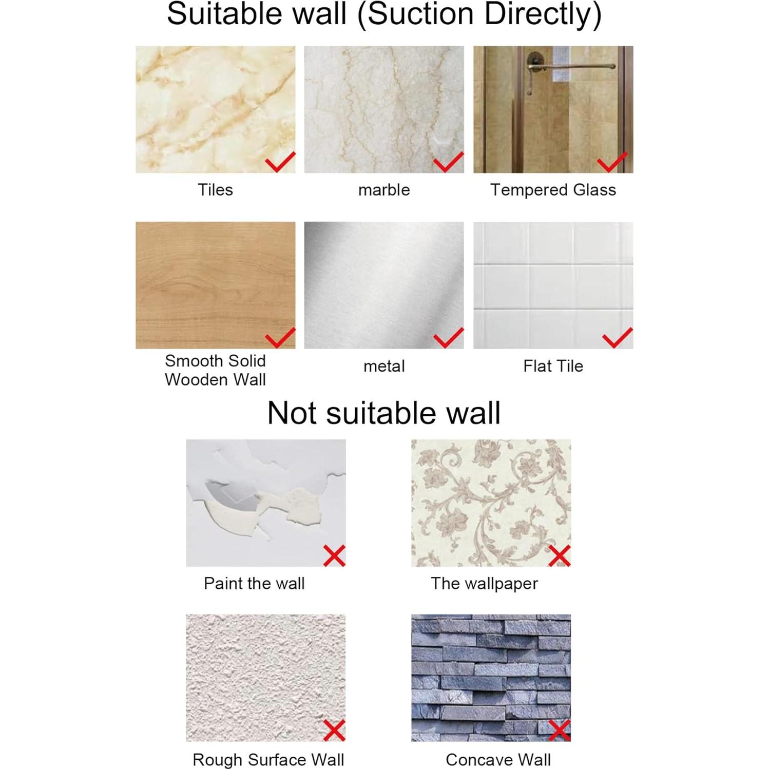 Soporte de Cabezal de Ducha Hibbent con Ventosa - 2 Unidades