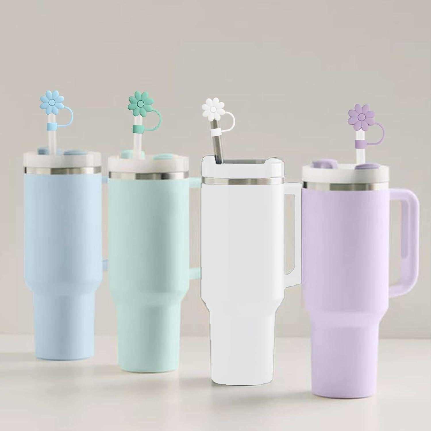 Cubiertas de Pajitas de Silicona SEMATA Flor Rosa 6PCS