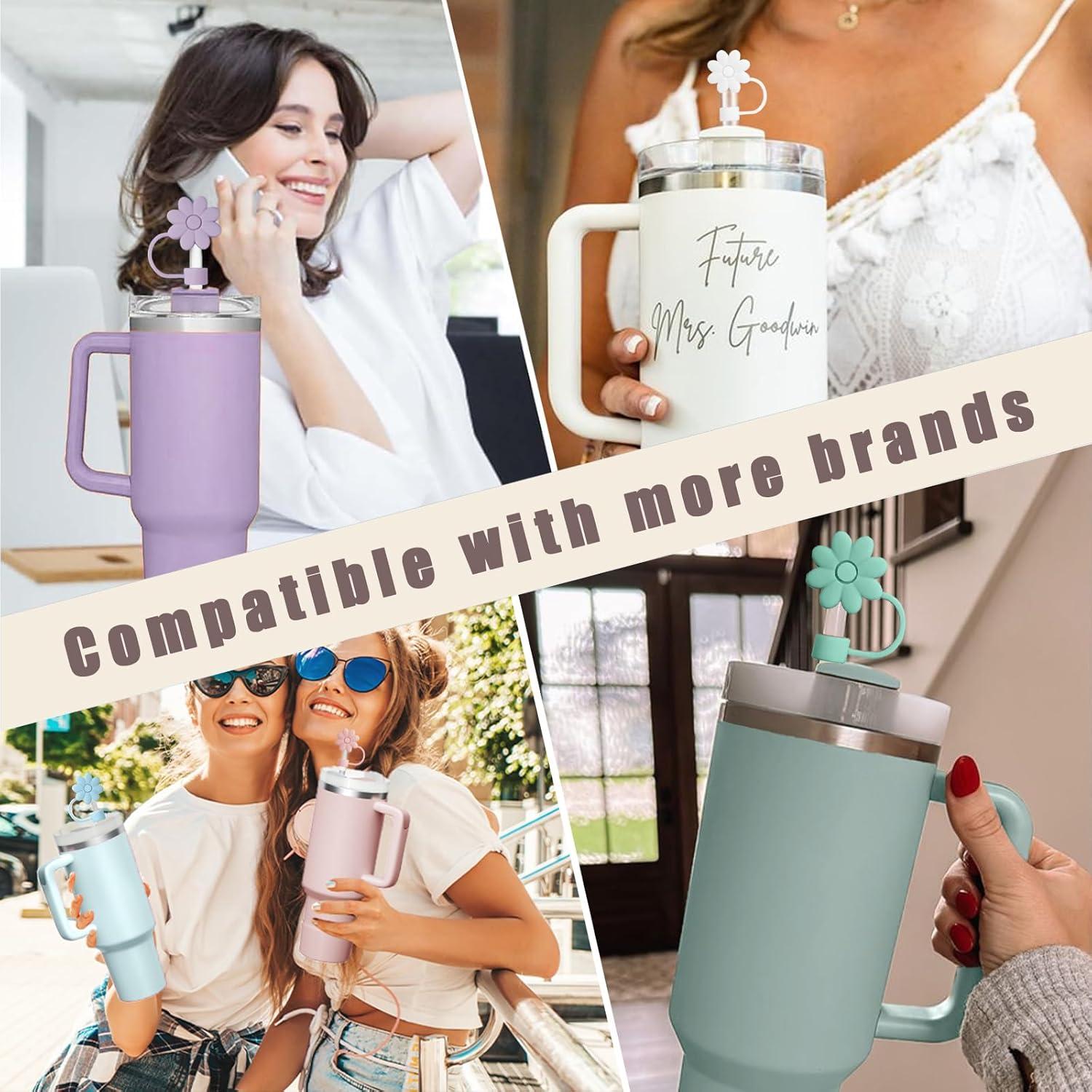 Cubiertas de Pajitas de Silicona SEMATA Flor Rosa 6PCS