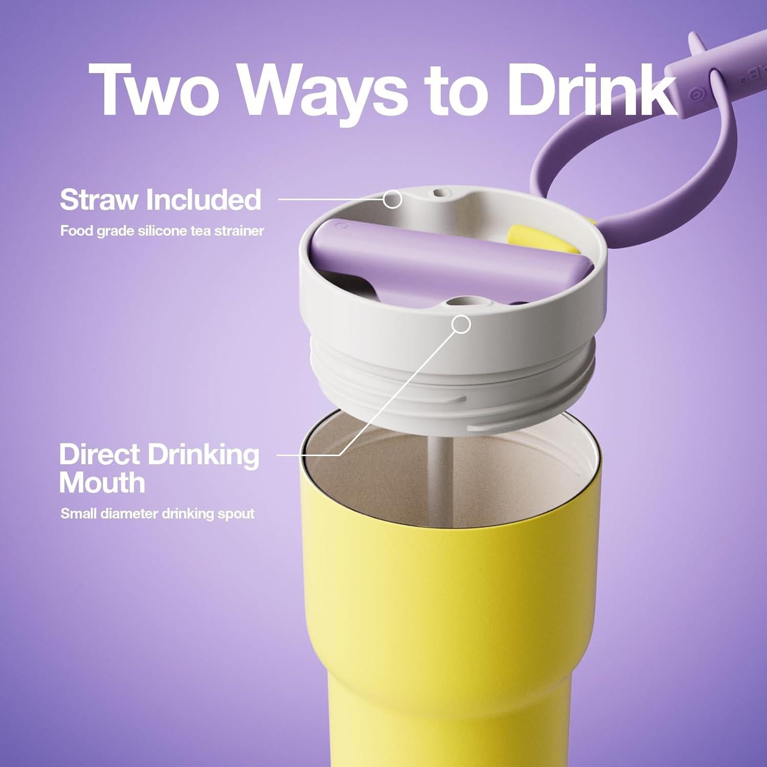 Botella de Agua Aislada CHAKO LAB 0.5 L Acero Inoxidable Limón