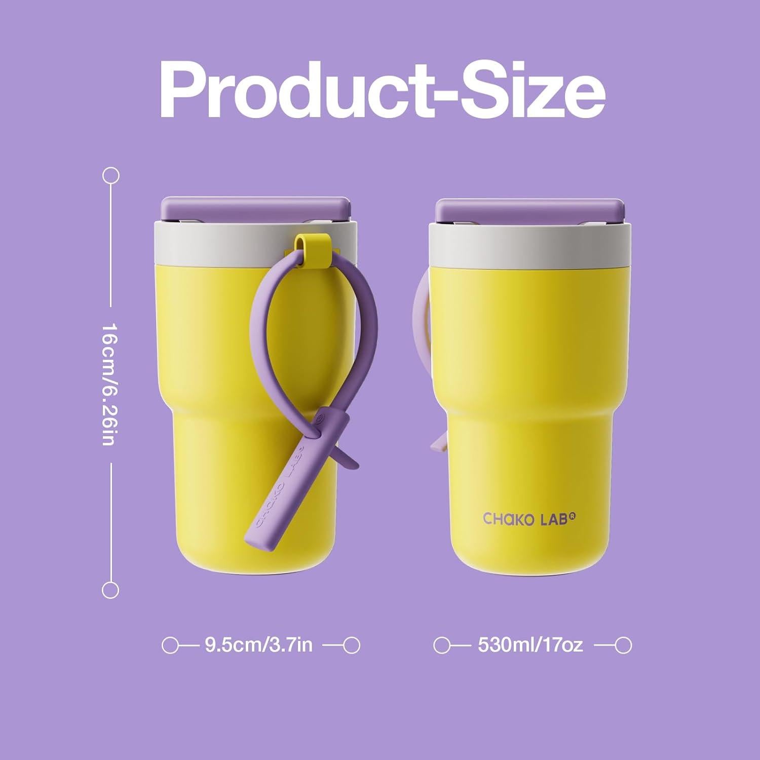 Botella de Agua Aislada CHAKO LAB 0.5 L Acero Inoxidable Limón