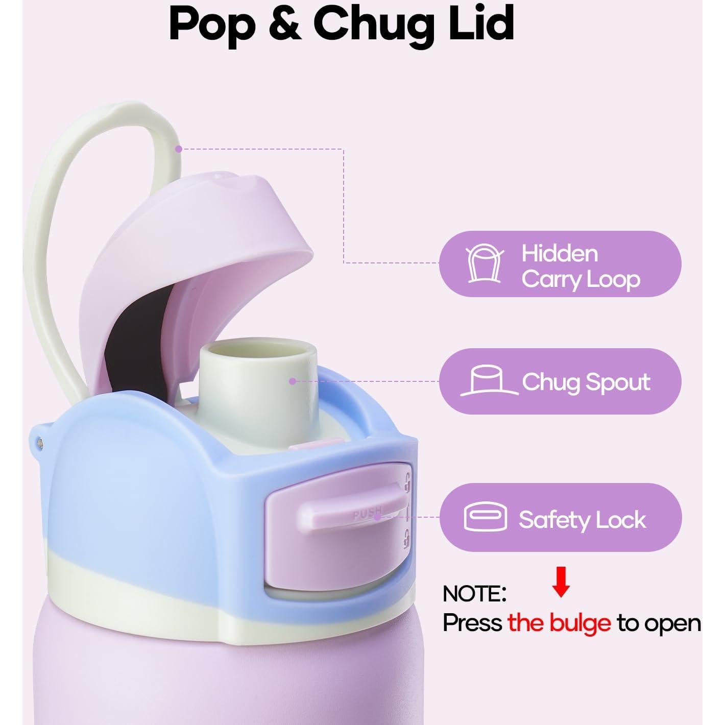 Botella de Agua Aislada BUZIO 32 oz Acero Inoxidable Púrpura