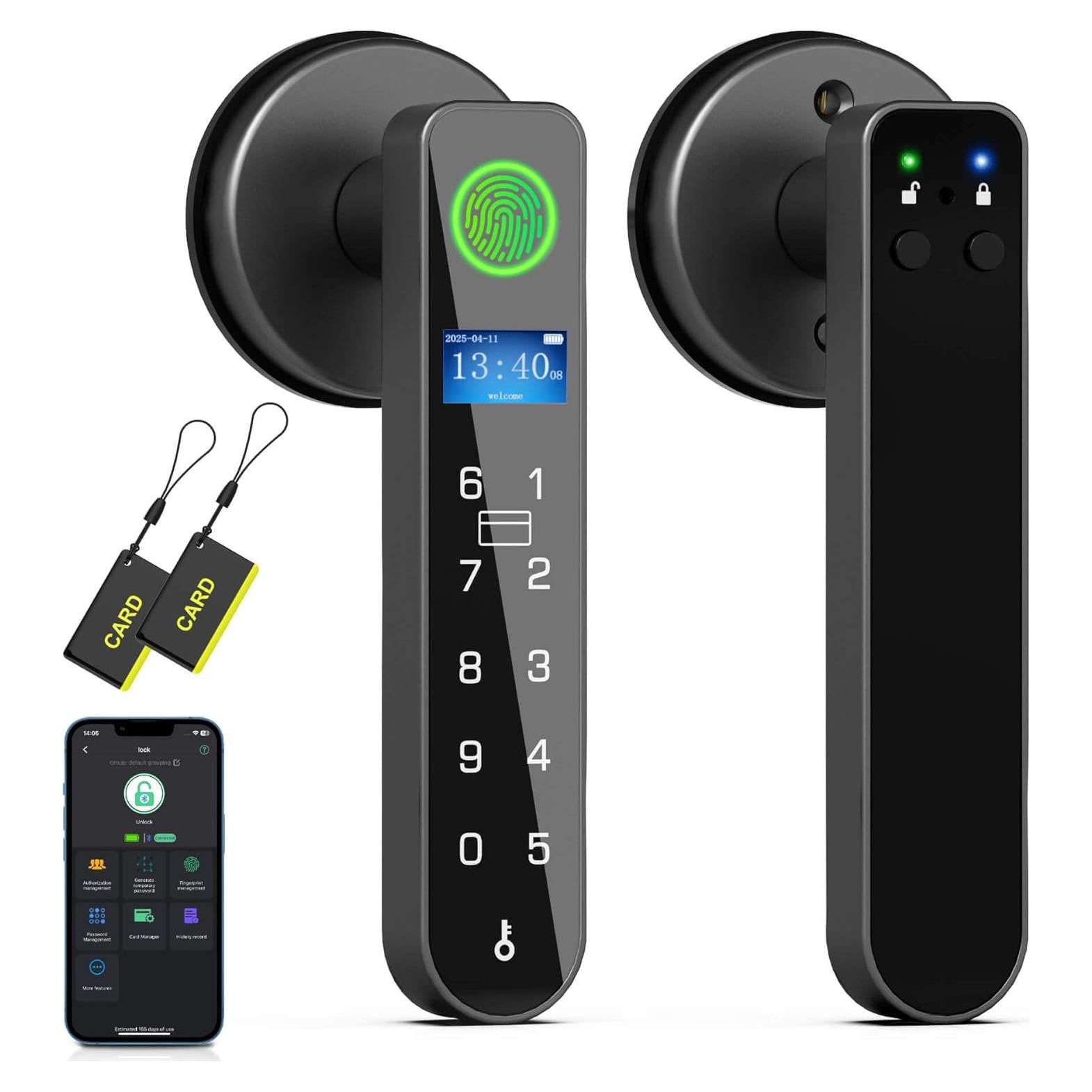 Cerradura Inteligente Anweller H1 con Huella Dactilar y Teclado - Negro