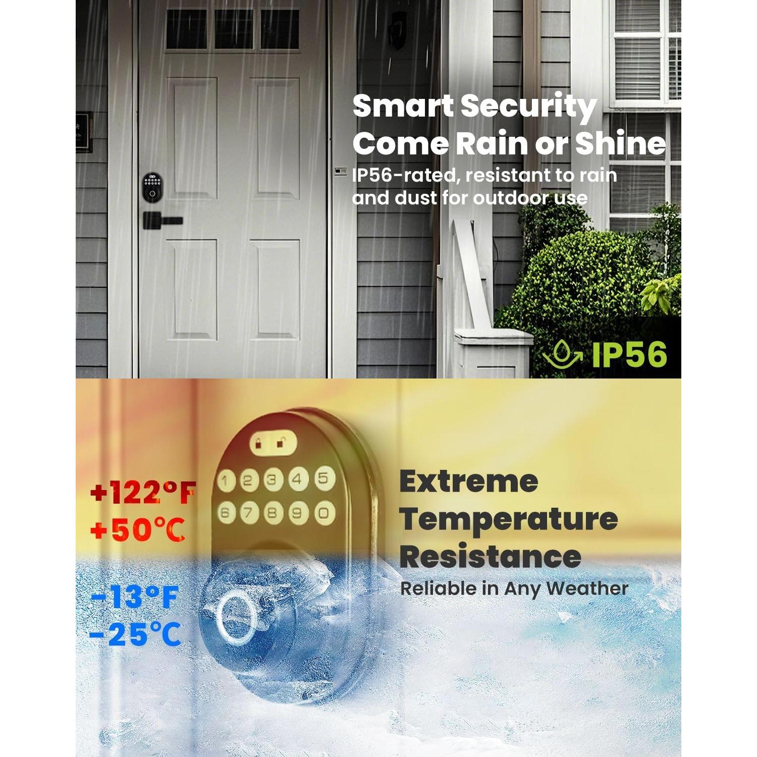 Cerradura Inteligente MENDOCK UF03 Biométrica Teclado Negro