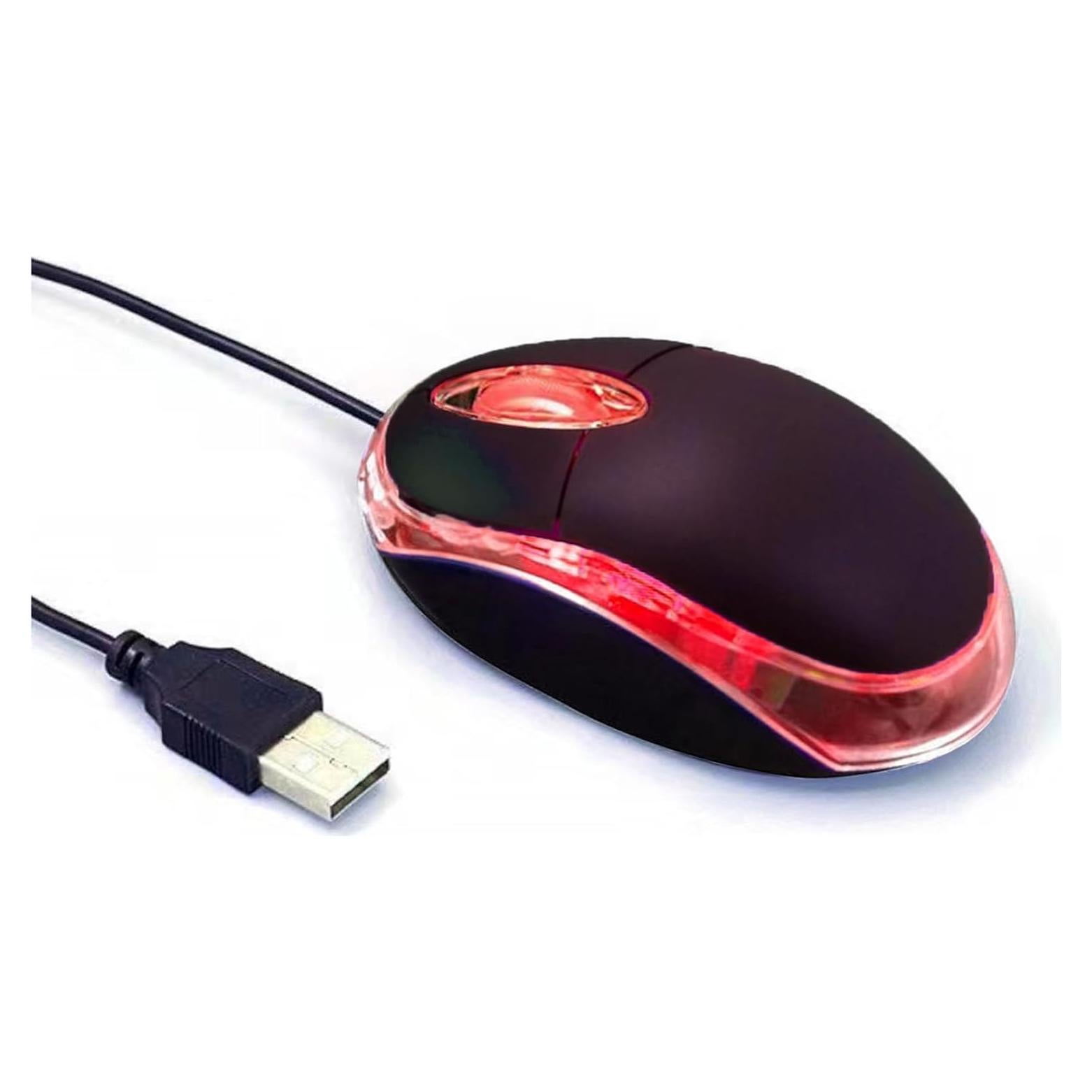 Ratón Óptico Mini Con Cable Guiheng USB Ergonómico Negro