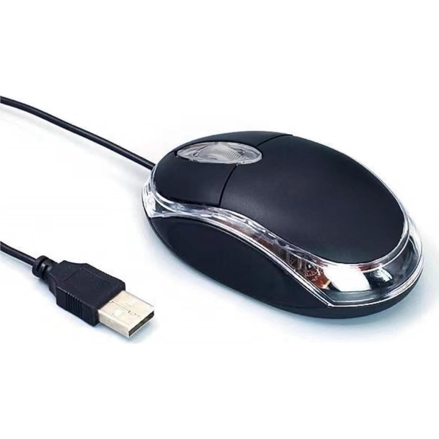 Ratón Óptico Mini Con Cable Guiheng USB Ergonómico Negro