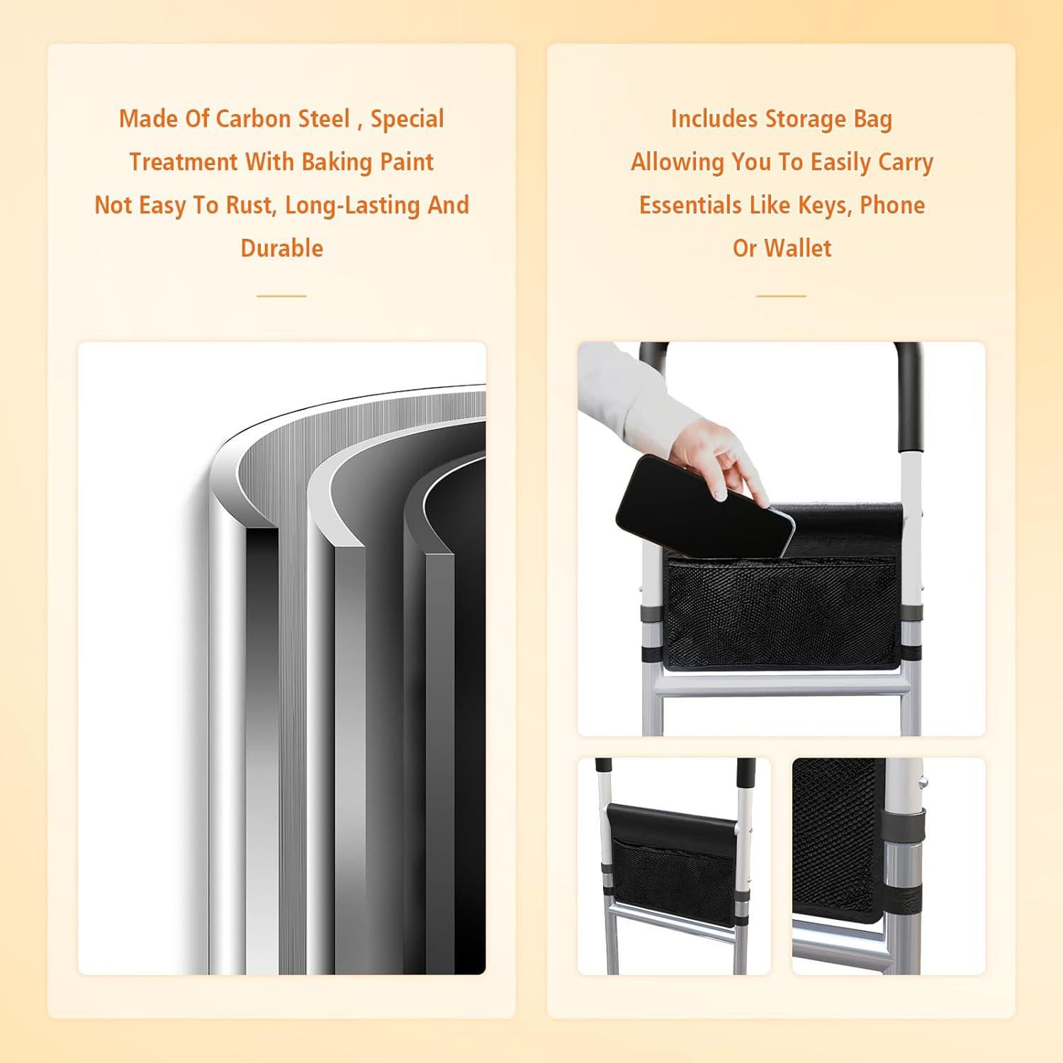 Bastón Ajustable Kwikone para Ancianos - Soporte de Pie 76-94cm