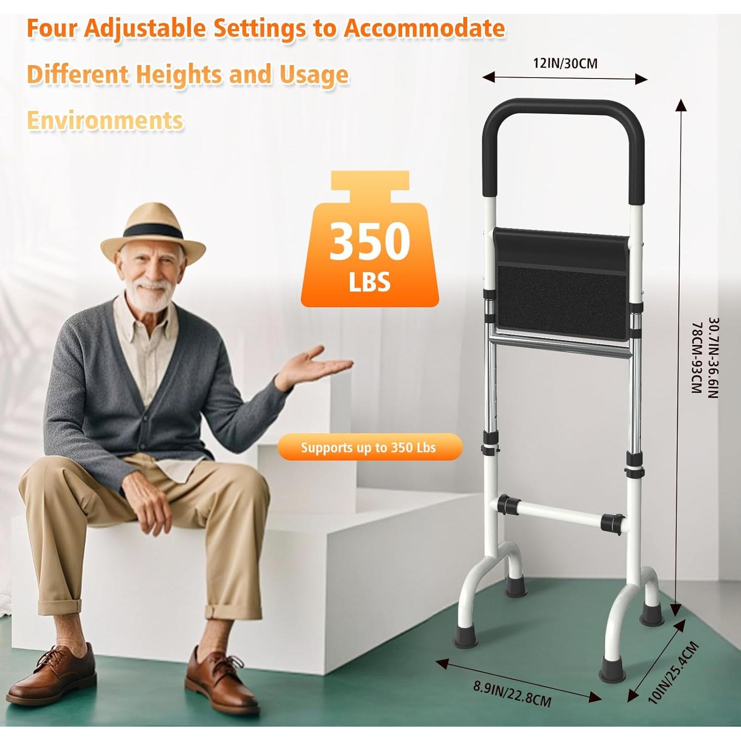 Bastón Ajustable Kwikone para Ancianos - Soporte de Pie 76-94cm