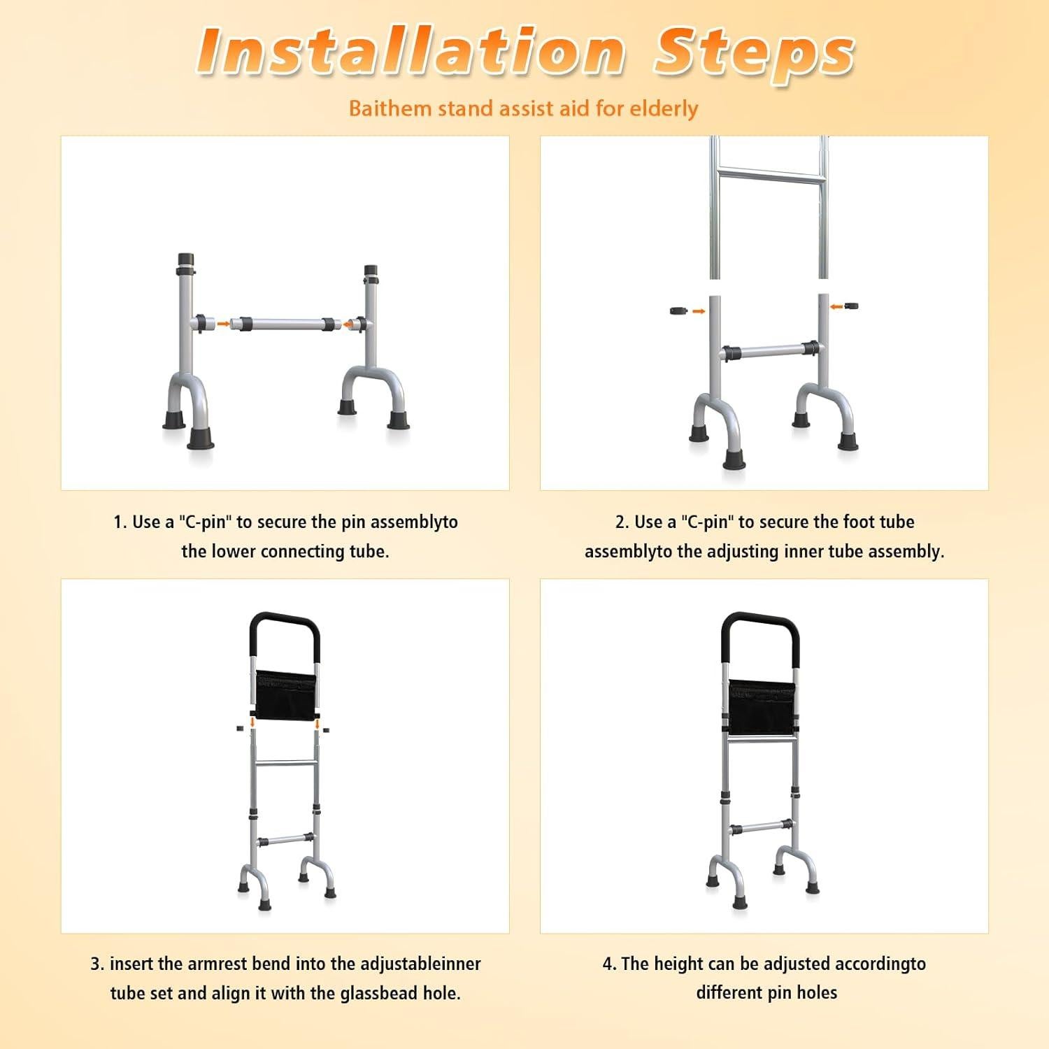 Bastón Ajustable Kwikone para Ancianos - Soporte de Pie 76-94cm